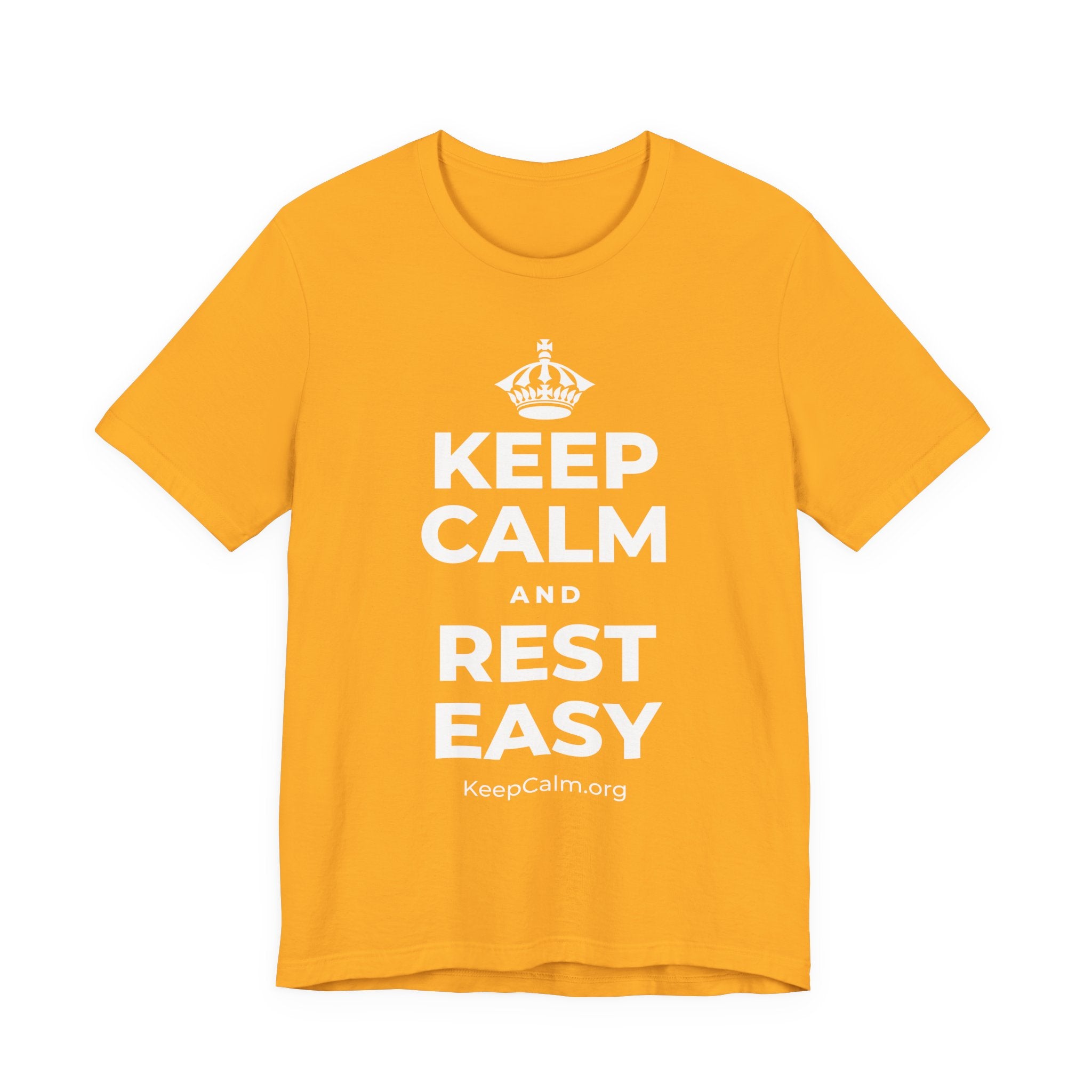 KEEP CALM AND REST EASY T-Shirt (Baby Blue–Silver)