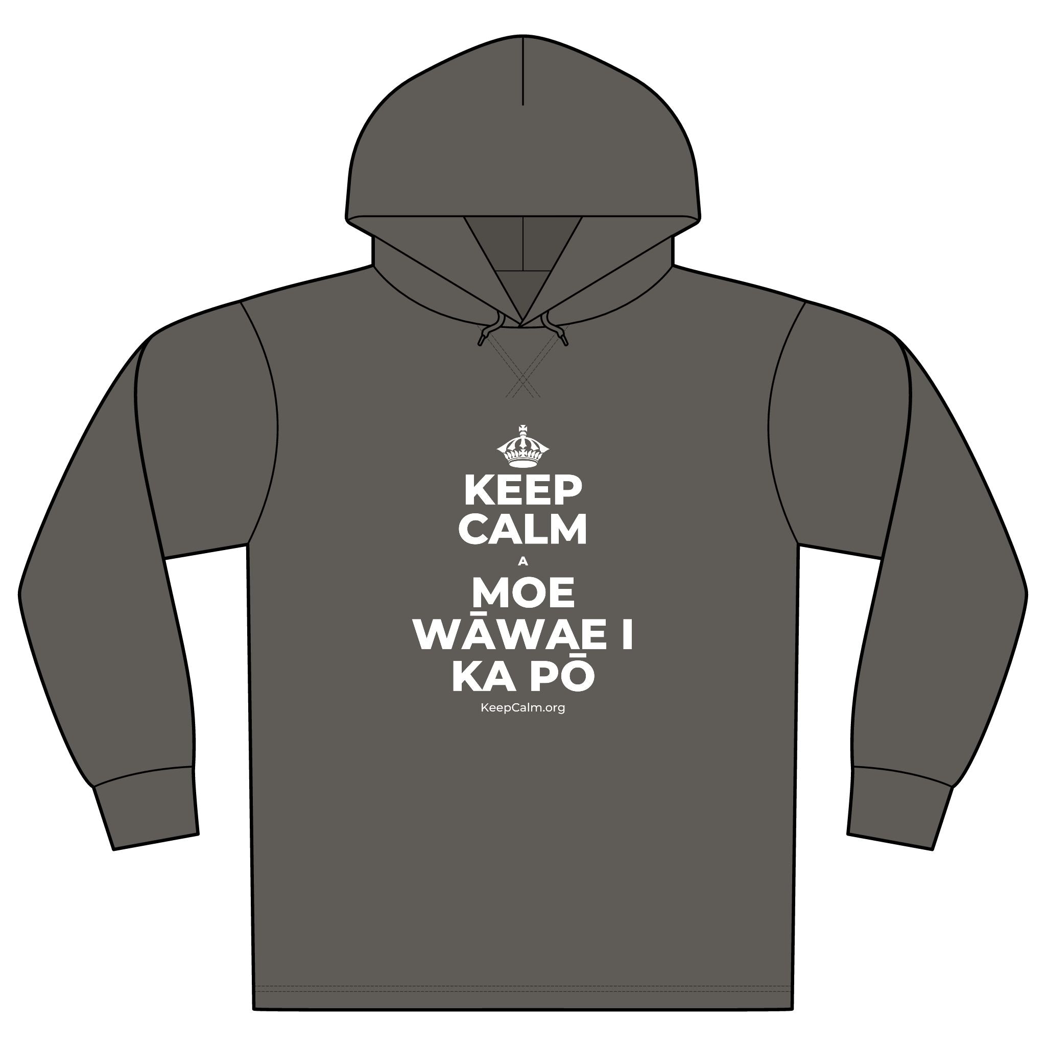 KEEP CALM A MOE WĀWAE I KA PŌ Organic Hoodie Tee