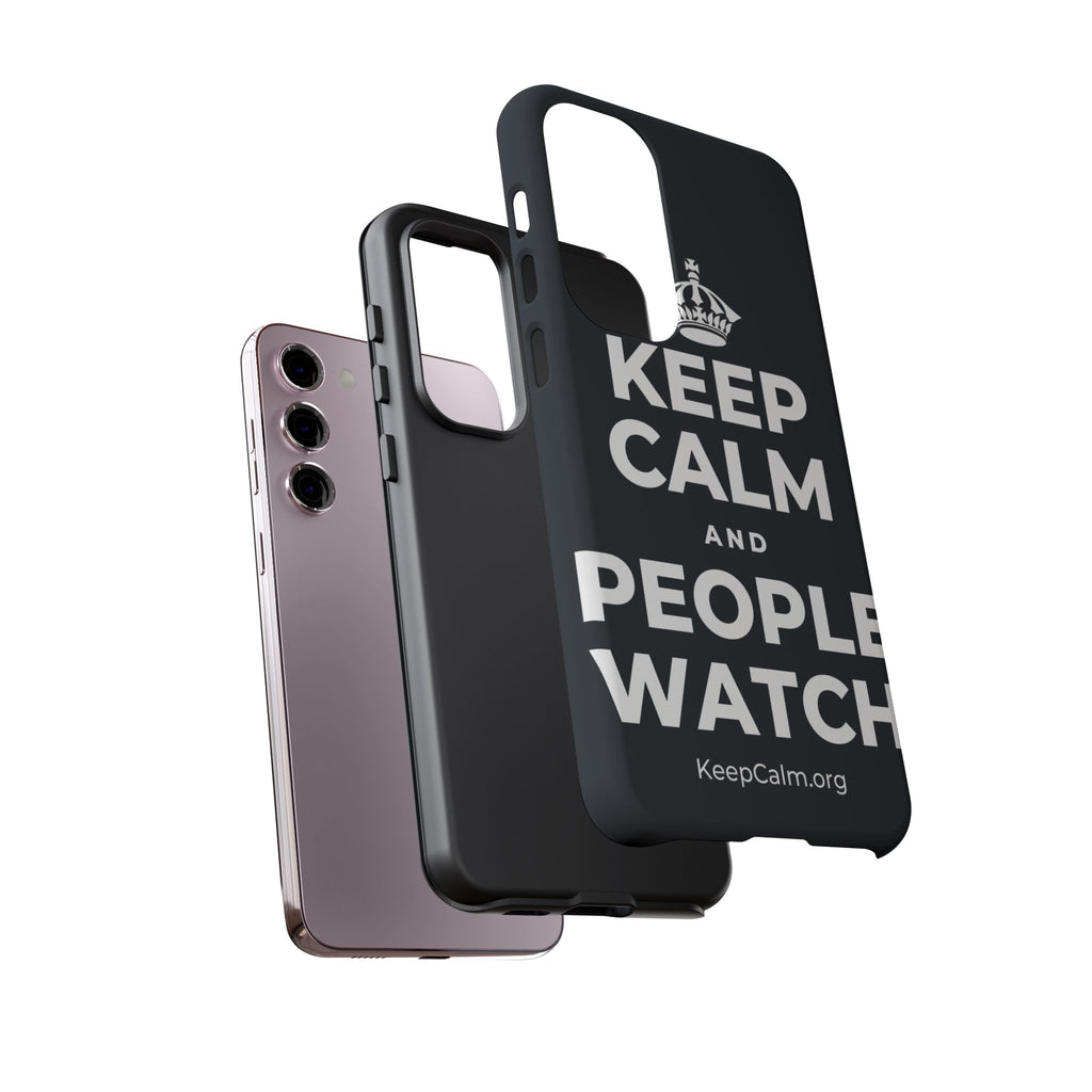 KEEP CALM AND PEOPLE WATCH Phone Case (Dark)