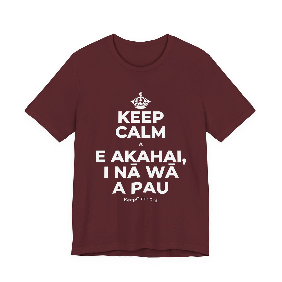KEEP CALM A E AKAHAI, I NĀ WĀ A PAU T-Shirt (Baby Blue–Silver)