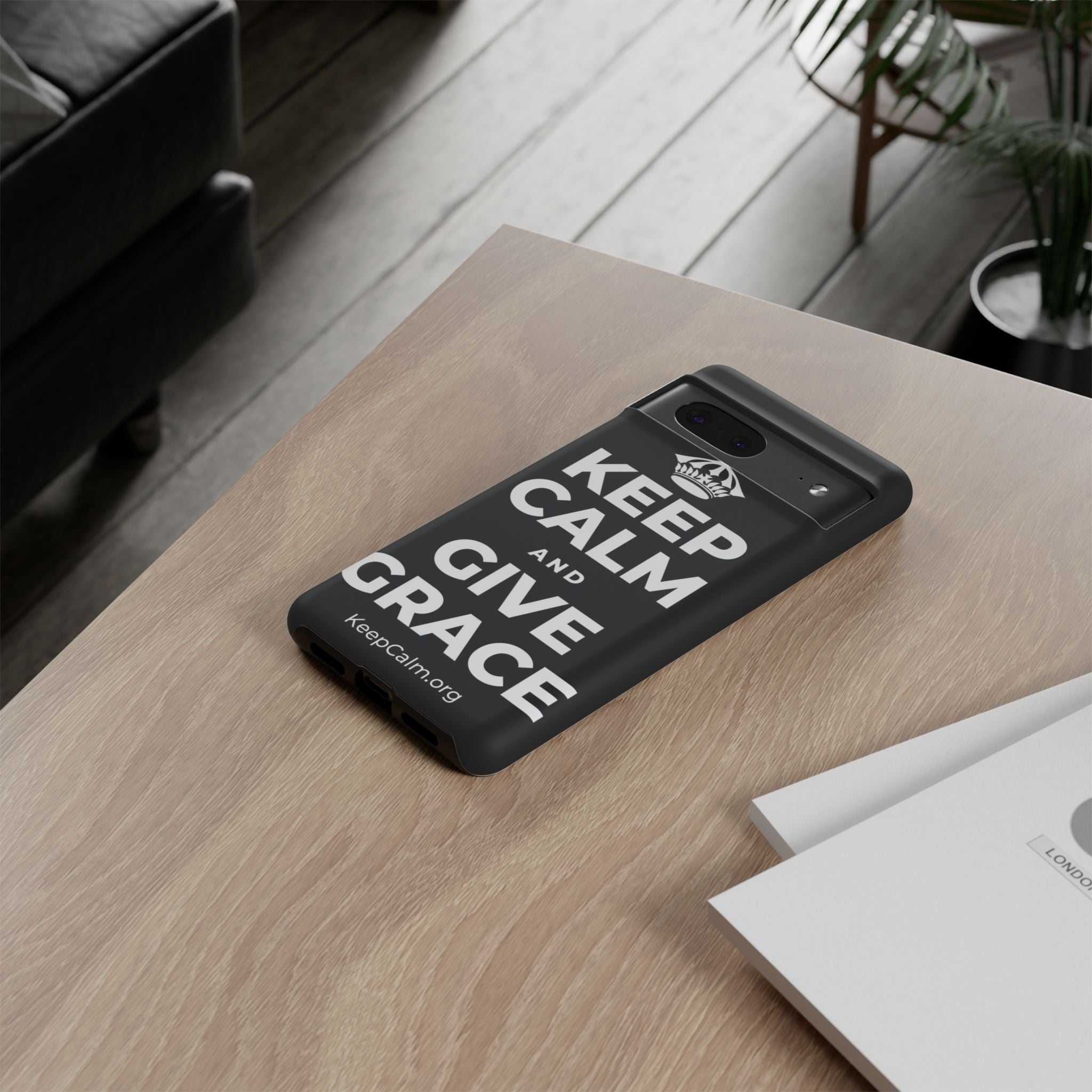 KEEP CALM AND GIVE GRACE Phone Case (Dark)