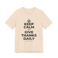 KEEP CALM AND GIVE THANKS DAILY T-Shirt (Soft Cream–Heather Mauve)