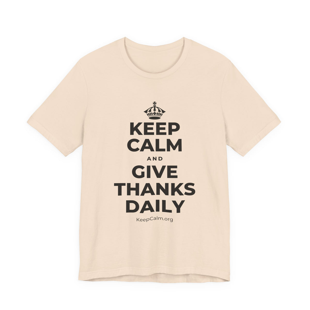 KEEP CALM AND GIVE THANKS DAILY T-Shirt (Soft Cream–Heather Mauve)