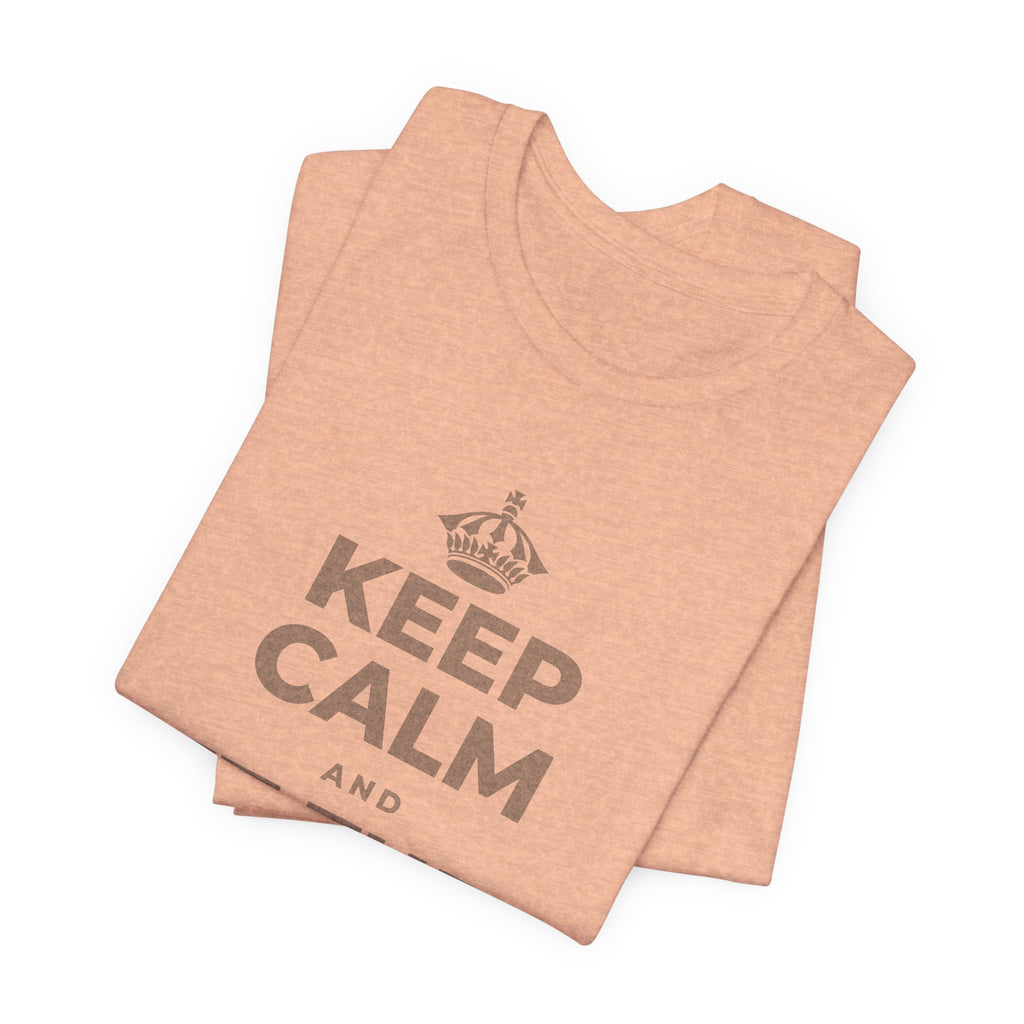 KEEP CALM AND LET THEM LOOK T-Shirt (Soft Cream–Heather Mauve)