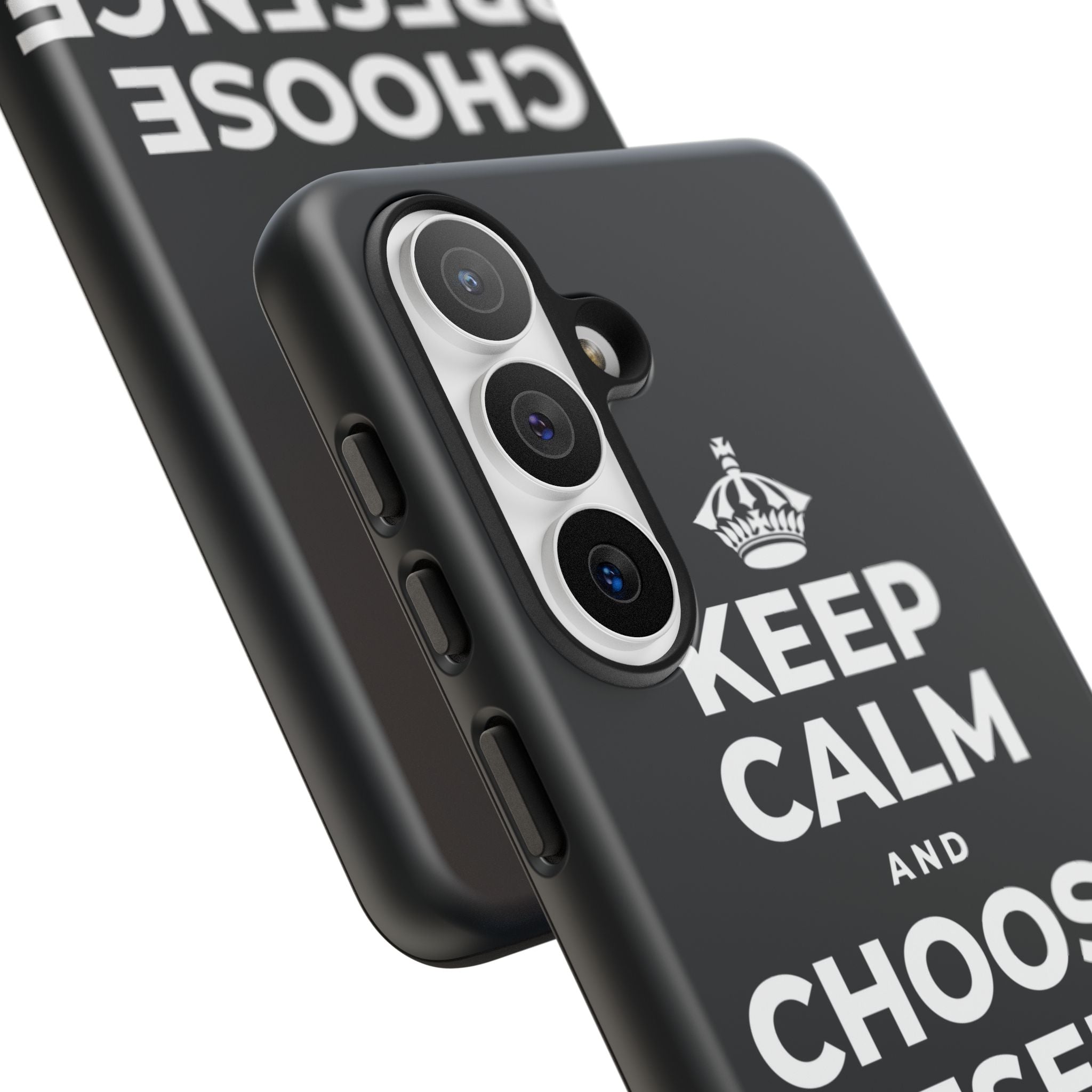 KEEP CALM AND CHOOSE PRESENCE OVER PRESENTS Phone Case (Dark)