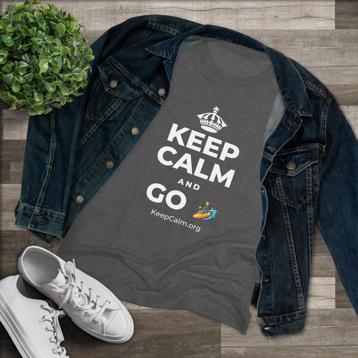KEEP CALM AND GO 🏄 Women's Tri-Blend Tee