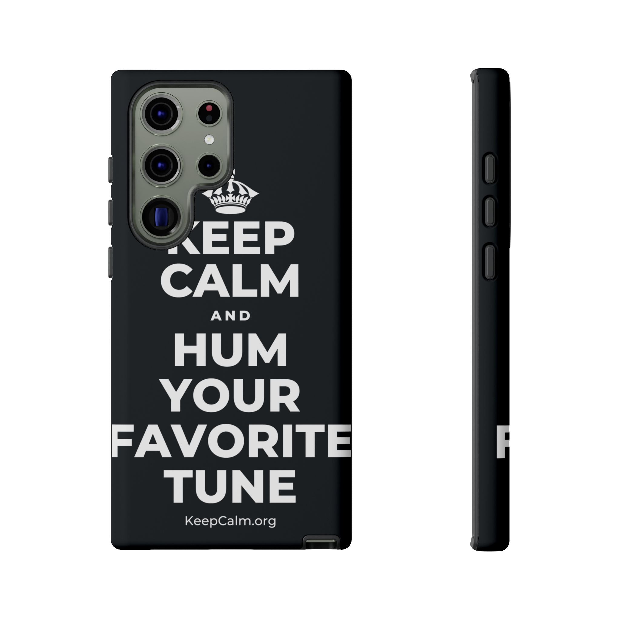 KEEP CALM AND HUM YOUR FAVORITE TUNE Phone Case (Dark)
