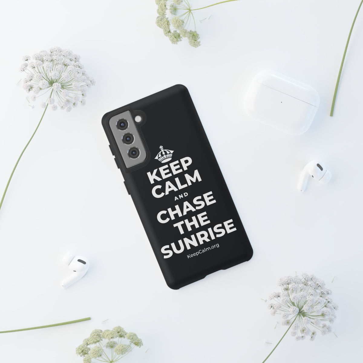KEEP CALM AND CHASE THE SUNRISE Phone Case (Dark)