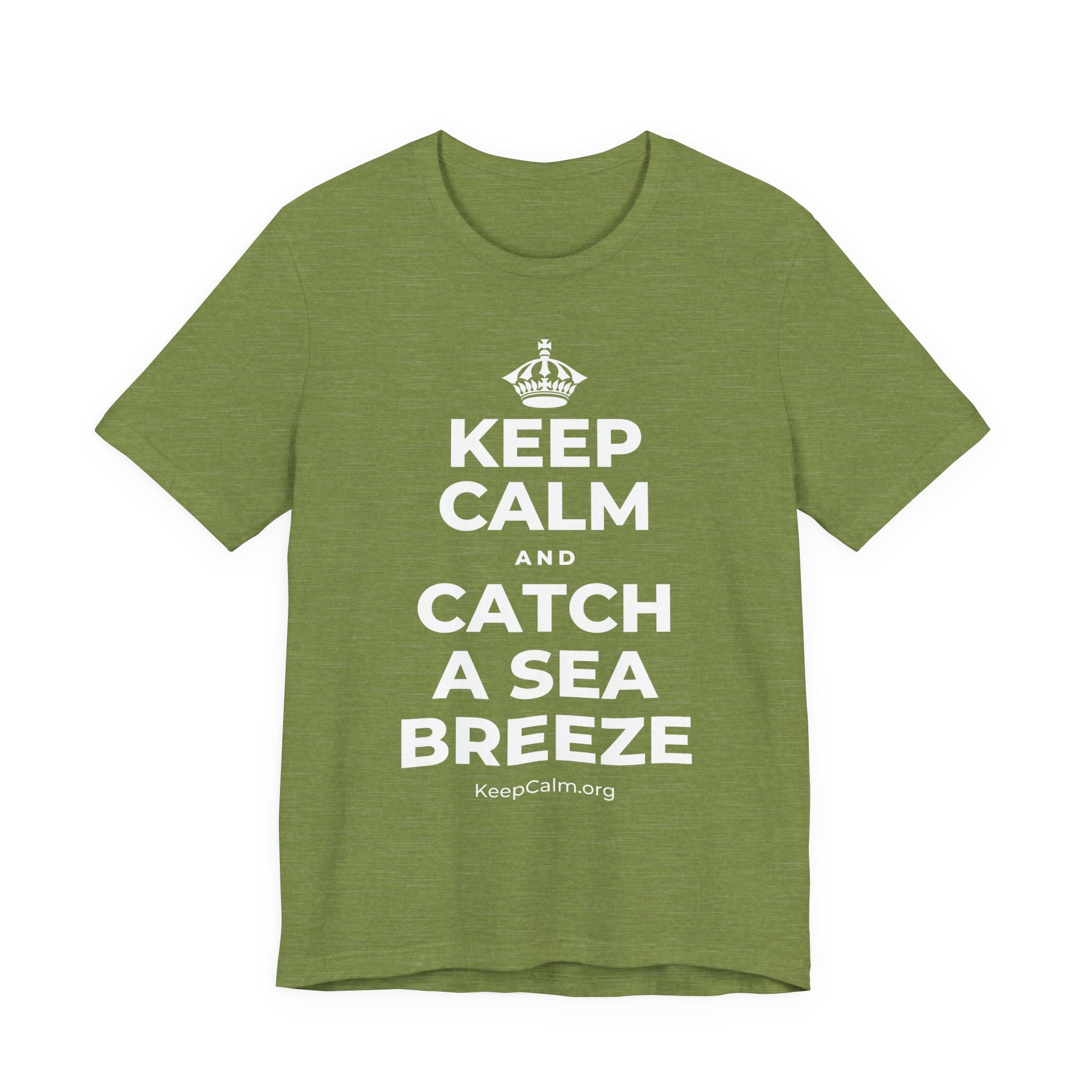 KEEP CALM AND CATCH A SEA BREEZE T-Shirt (Baby Blue–Silver)
