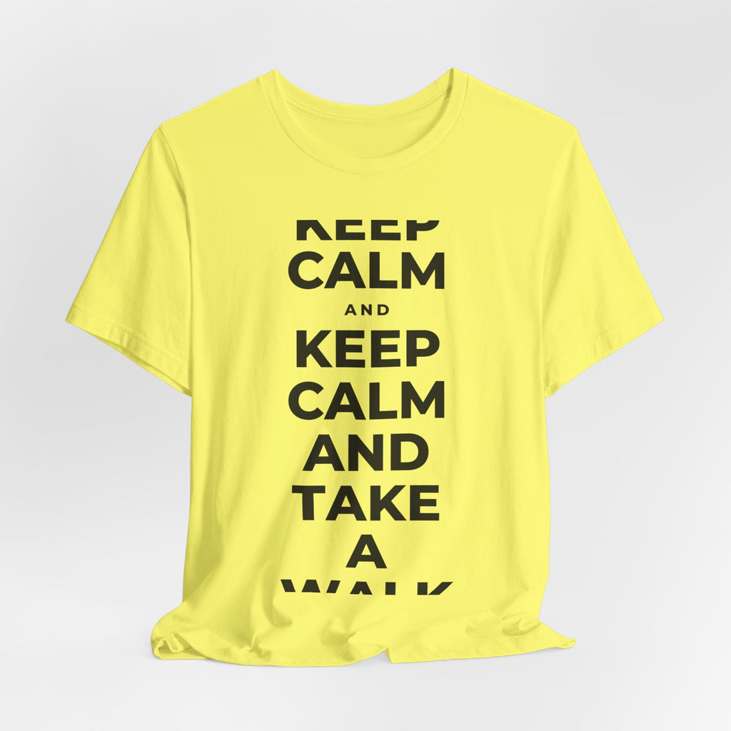 KEEP CALM AND TAKE A WALK T-Shirt (Soft Cream–Heather Mauve)