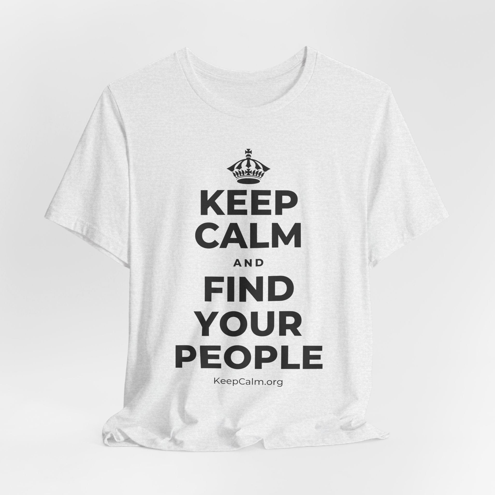 KEEP CALM AND FIND YOUR PEOPLE T-Shirt (Soft Cream–Heather Mauve)