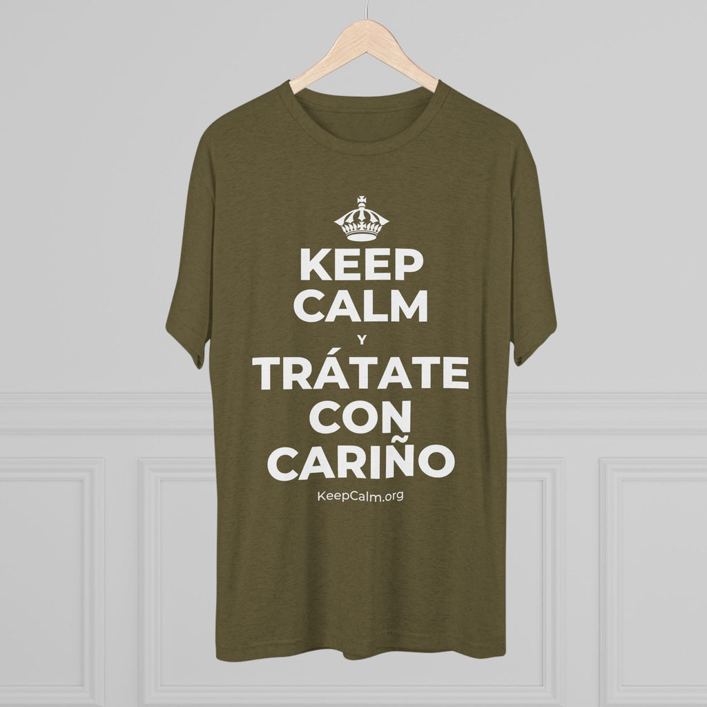 KEEP CALM Y TRÁTATE CON CARIÑO Tri-Blend Tee