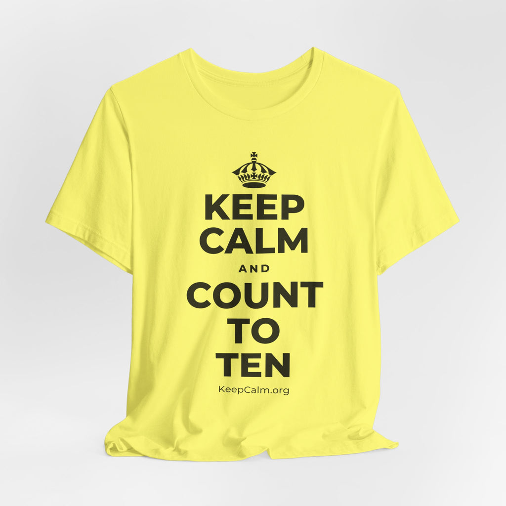 KEEP CALM AND COUNT TO TEN T-Shirt (Soft Cream–Heather Mauve)