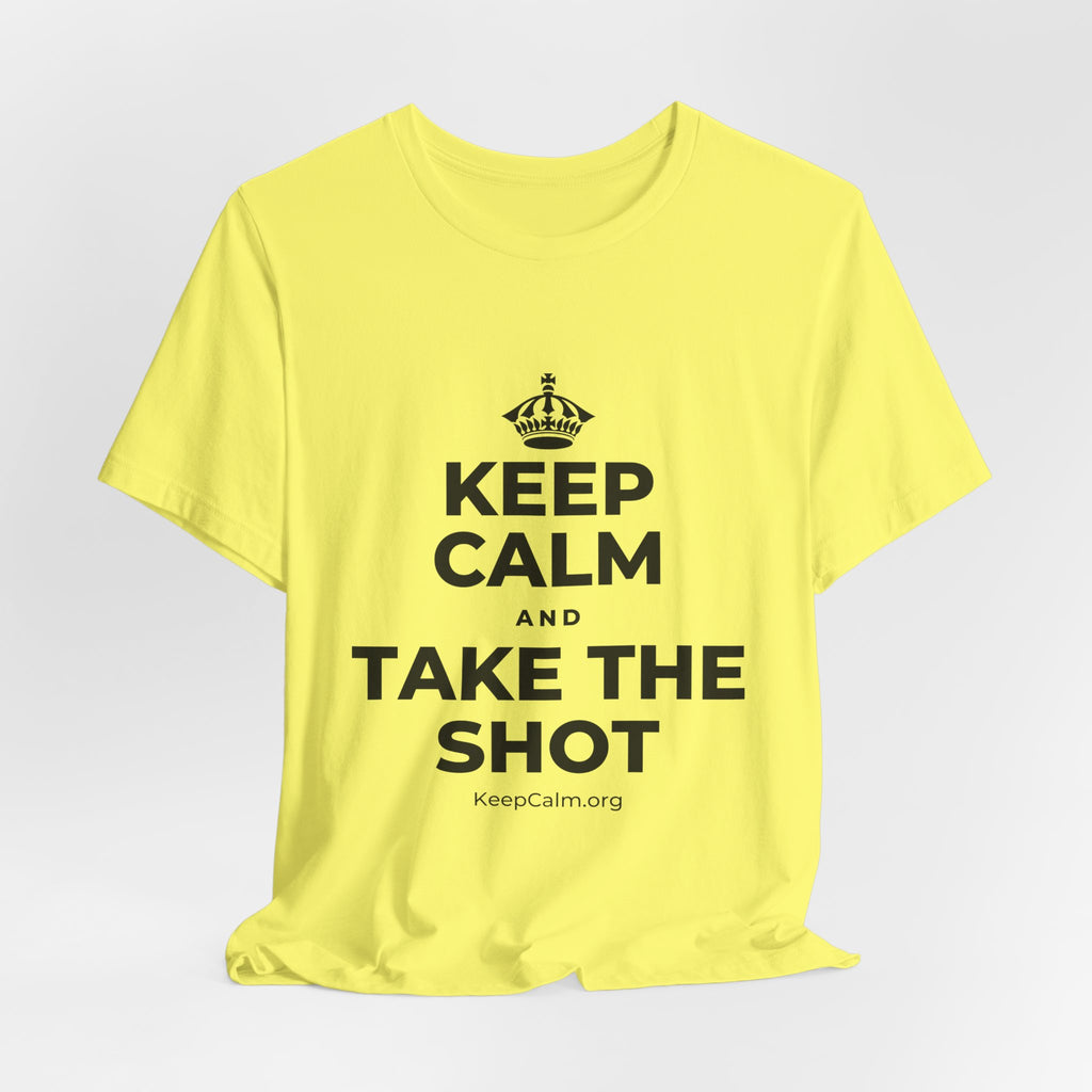 KEEP CALM AND TAKE THE SHOT T-Shirt (Soft Cream–Heather Mauve)