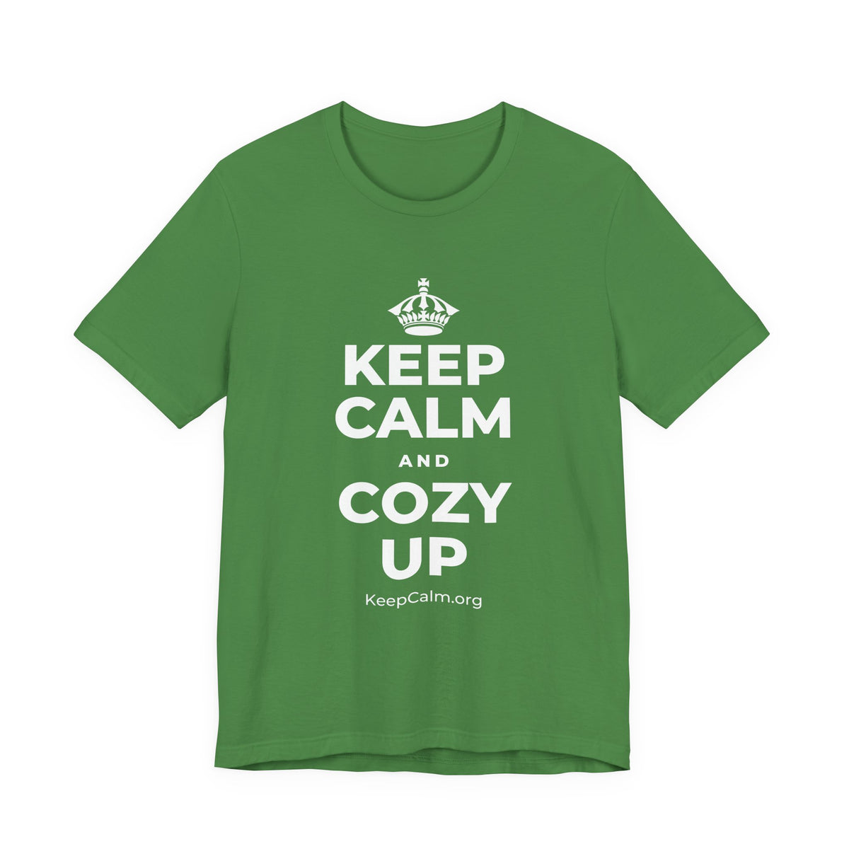 KEEP CALM AND COZY UP T-Shirt (Baby Blue–Silver)