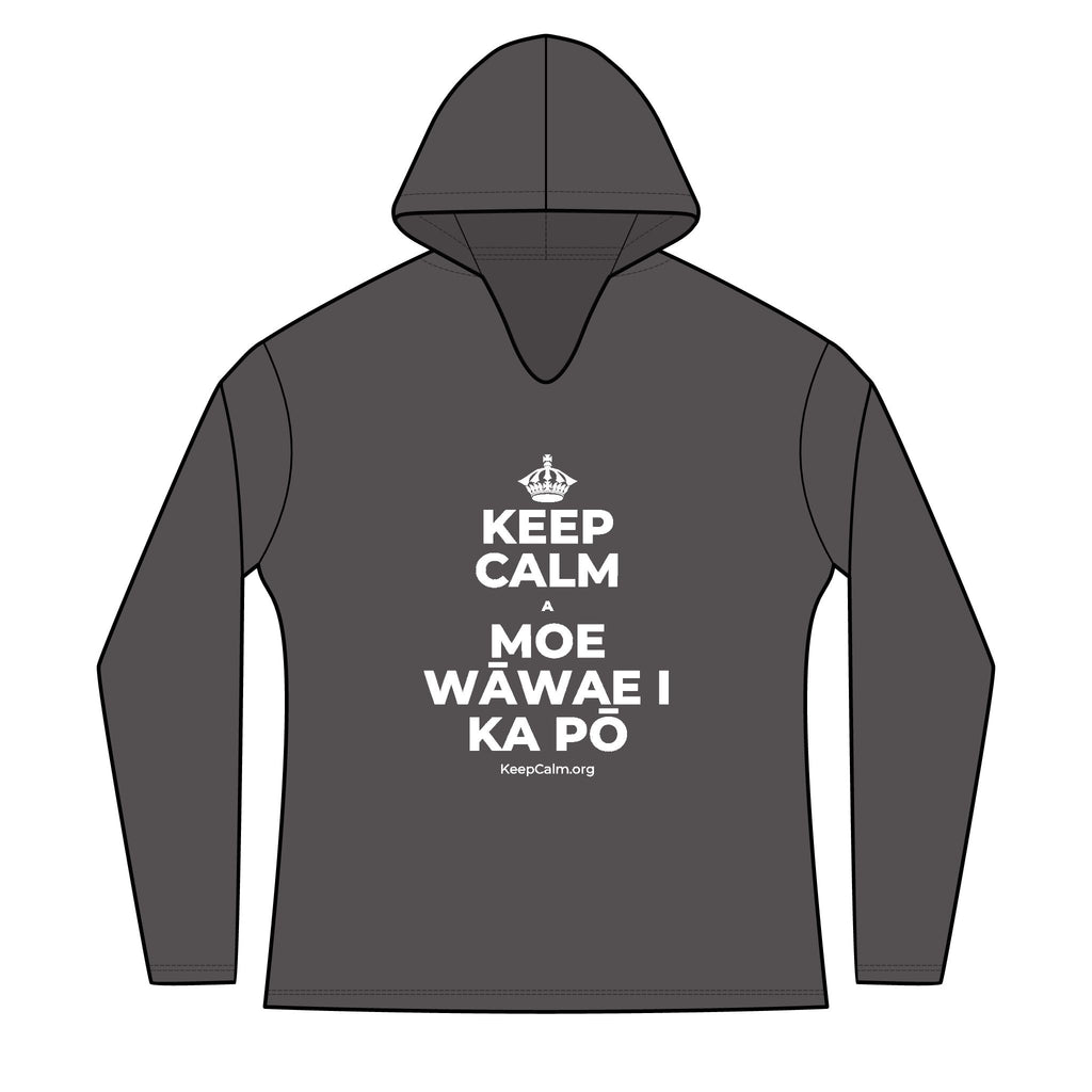 KEEP CALM A MOE WĀWAE I KA PŌ Women's Long Sleeve Hoodie