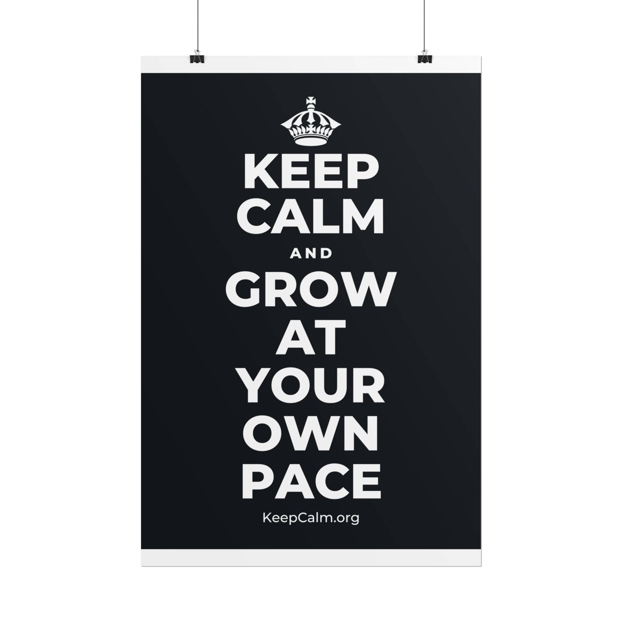 KEEP CALM AND GROW AT YOUR OWN PACE Poster (Dark)