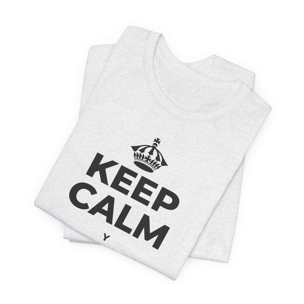 KEEP CALM Y ABRE LAS VENTANAS T-Shirt (Soft Cream–Heather Mauve)
