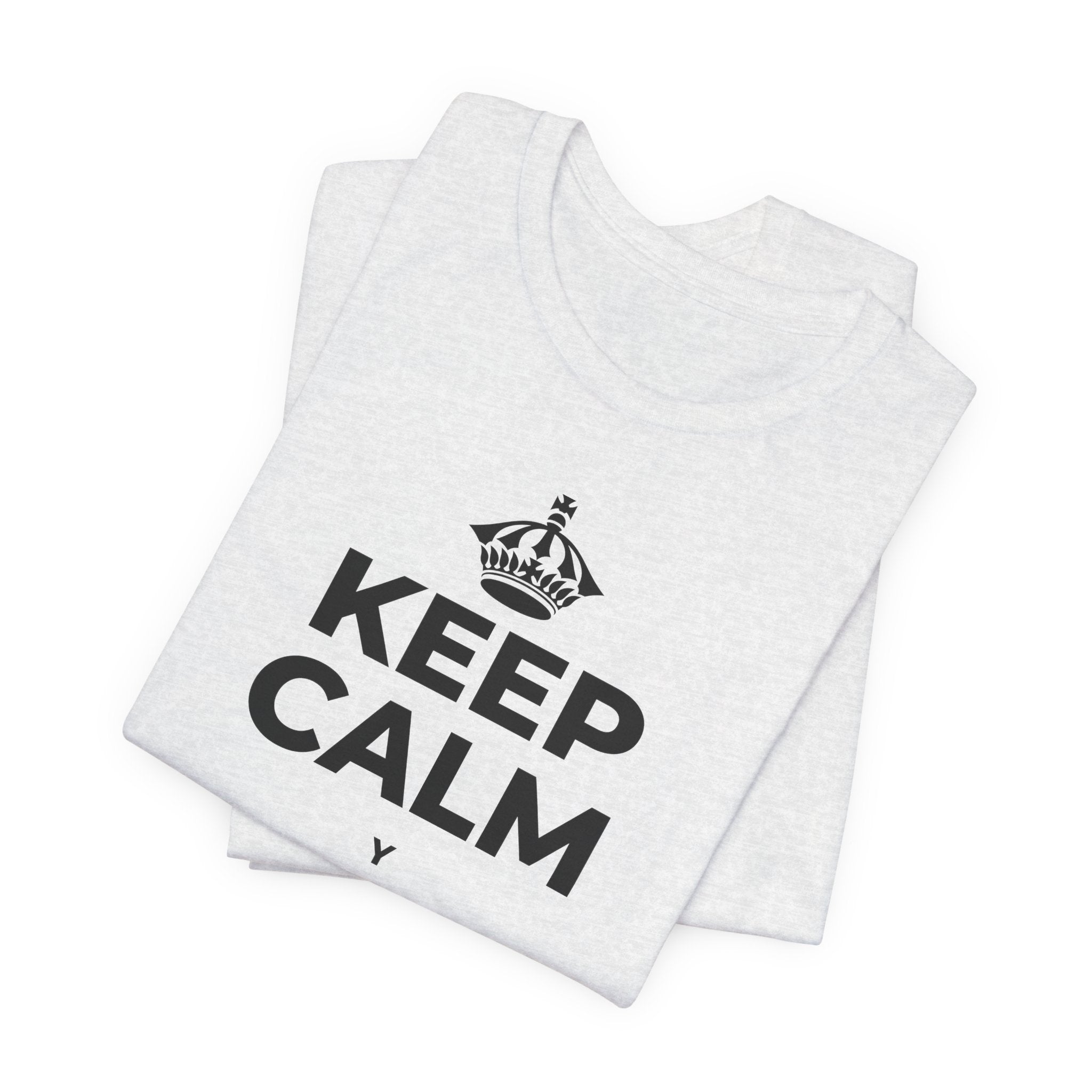 KEEP CALM Y ABRE LAS VENTANAS T-Shirt (Soft Cream–Heather Mauve)