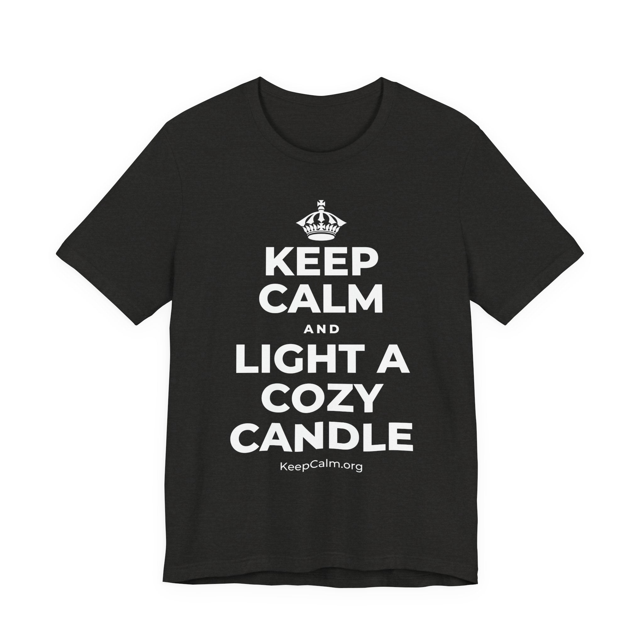 KEEP CALM AND LIGHT A COZY CANDLE T-Shirt (Soft Cream–Heather Mauve)