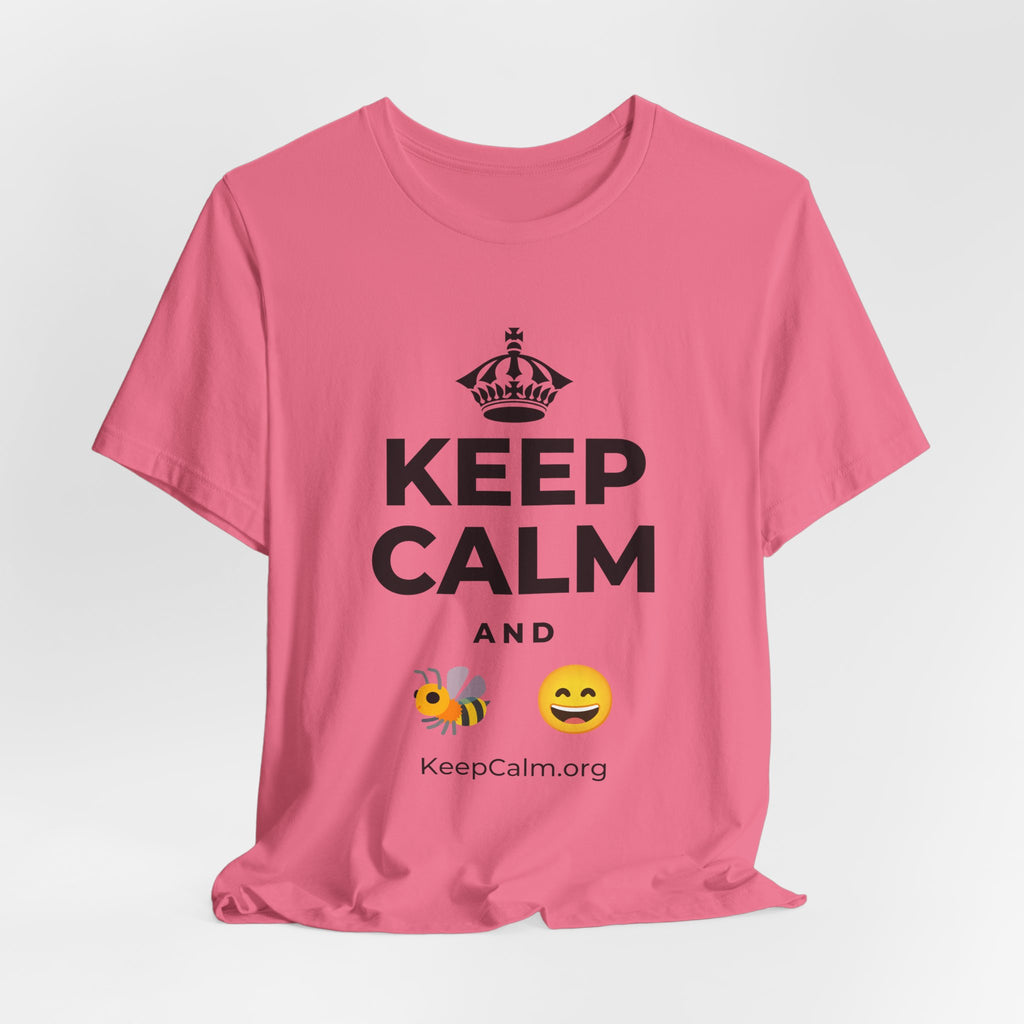 KEEP CALM AND 🐝 😄 T-Shirt (Military Green–Autumn)