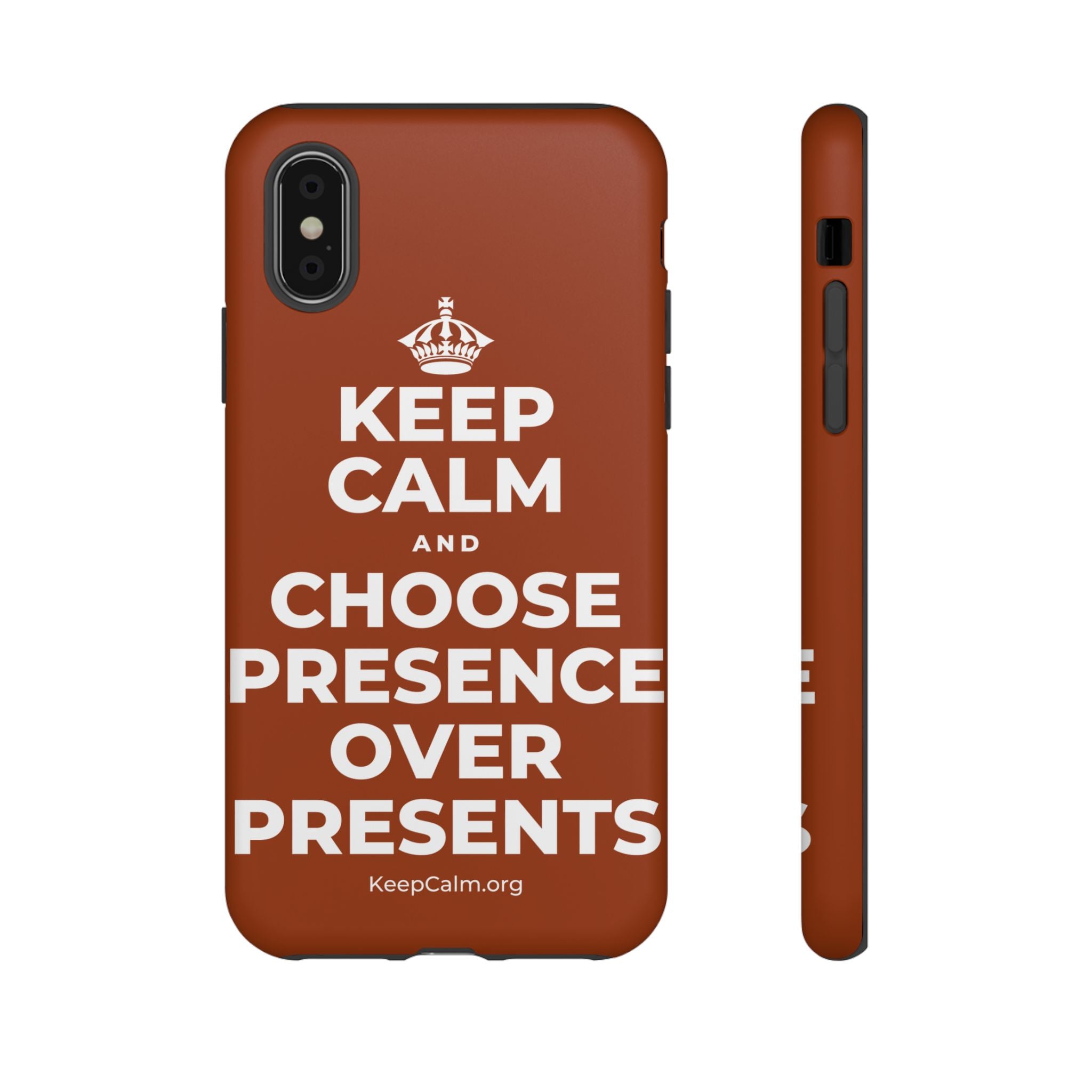KEEP CALM AND CHOOSE PRESENCE OVER PRESENTS Phone Case