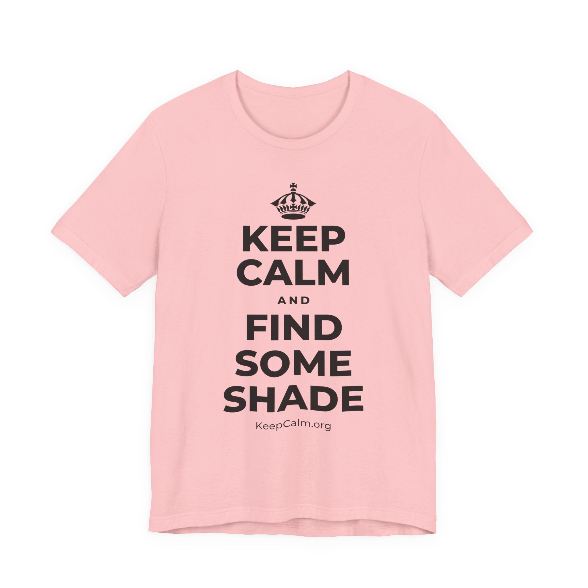 KEEP CALM AND FIND SOME SHADE T-Shirt (White–Asphalt)