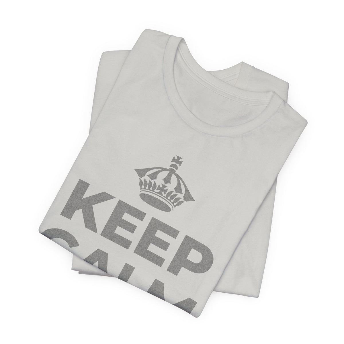 KEEP CALM AND 見知らぬ人に微笑んで T-Shirt (Baby Blue–Silver)
