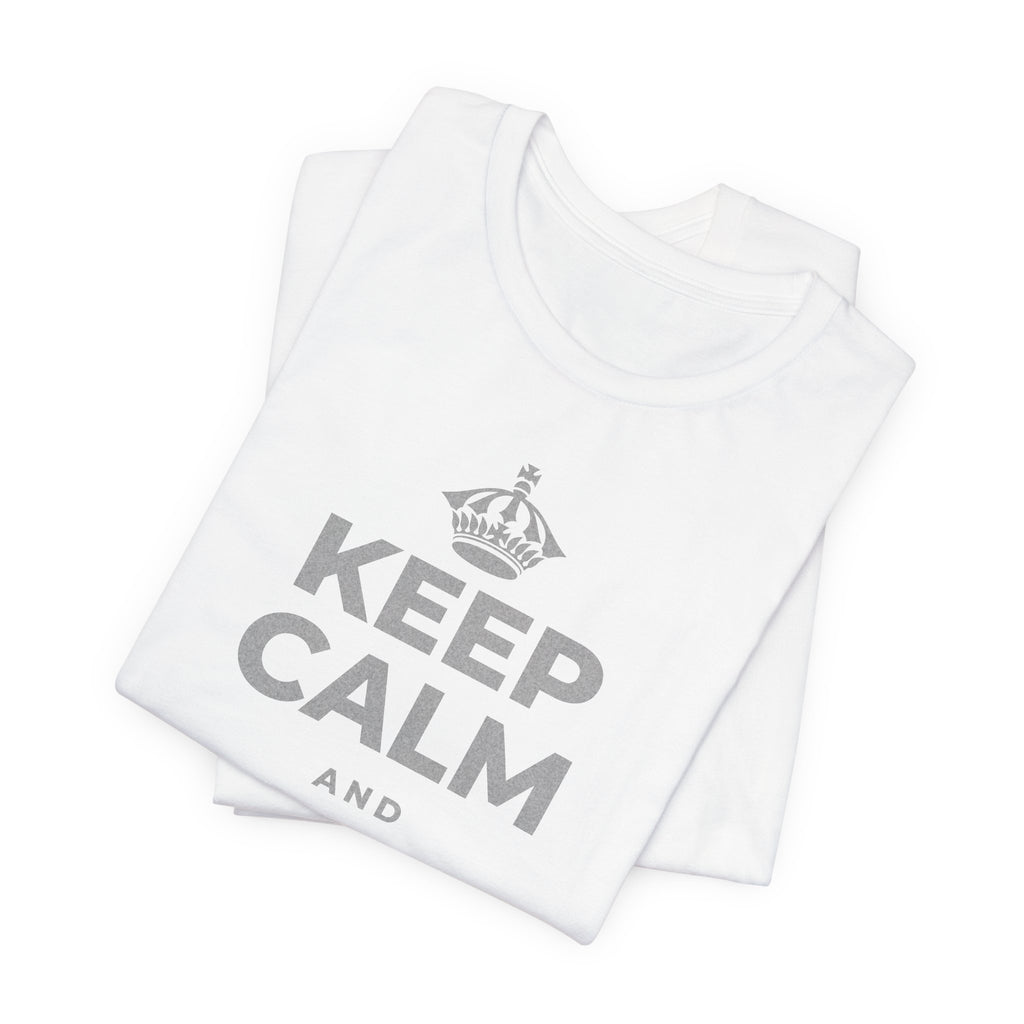 KEEP CALM AND 지금을 음미해요 T-Shirt (White–Asphalt)