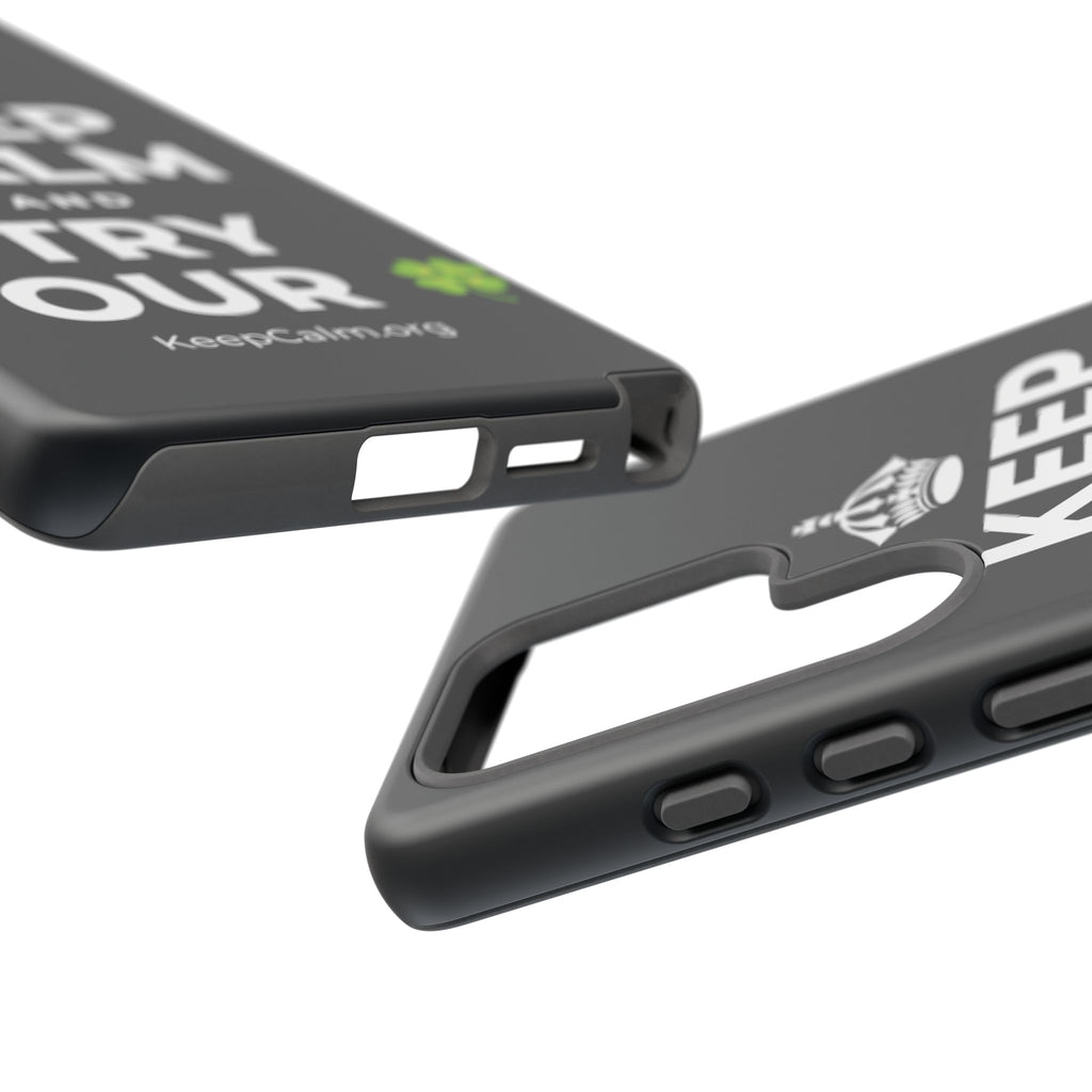 KEEP CALM AND TRY YOUR 🍀 Phone Case (Dark)