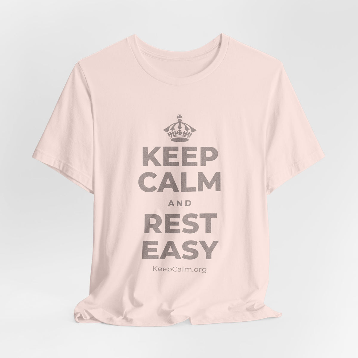 KEEP CALM AND REST EASY T-Shirt (Soft Cream–Heather Mauve)