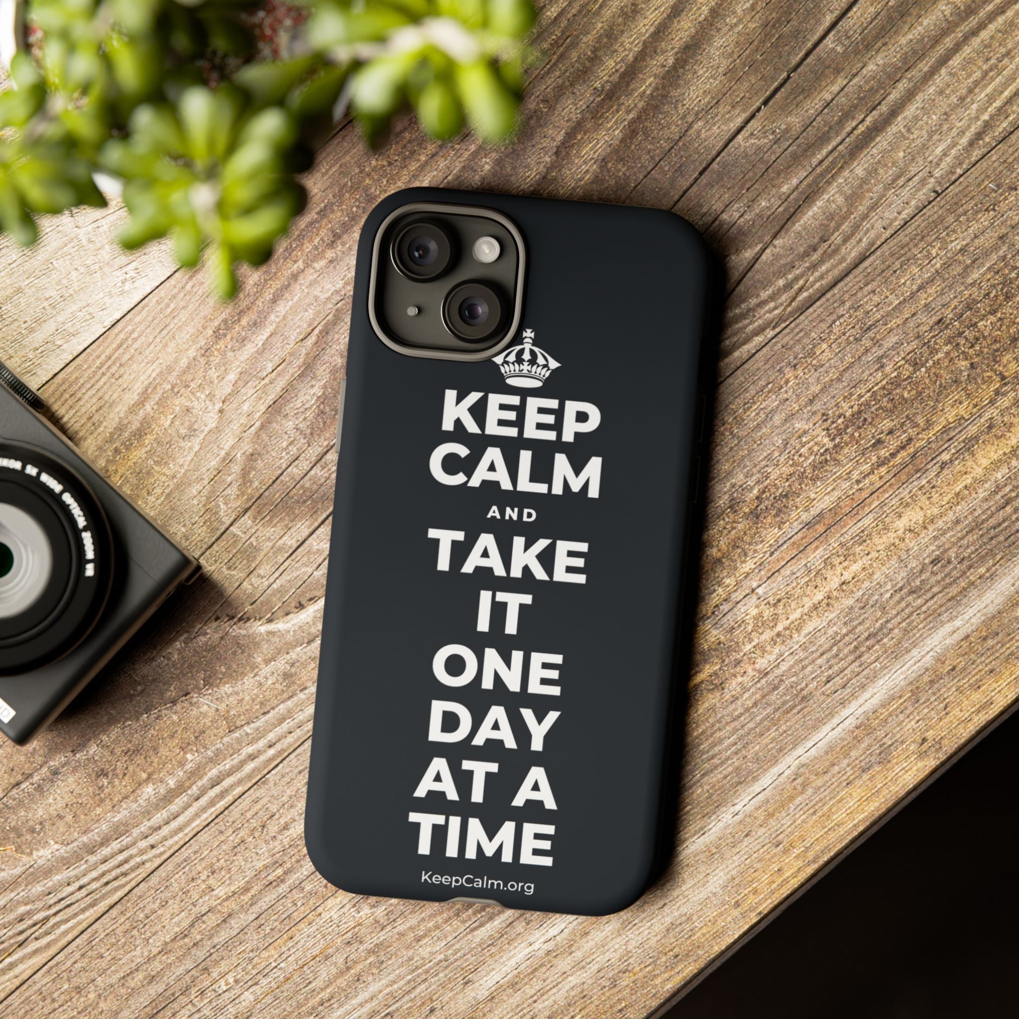 KEEP CALM AND TAKE IT ONE DAY AT A TIME Phone Case (Dark)