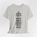 KEEP CALM VÀ NGHỈ NGƠI XỨNG ĐÁNG CỦA BẠN T-Shirt (Baby Blue–Silver)