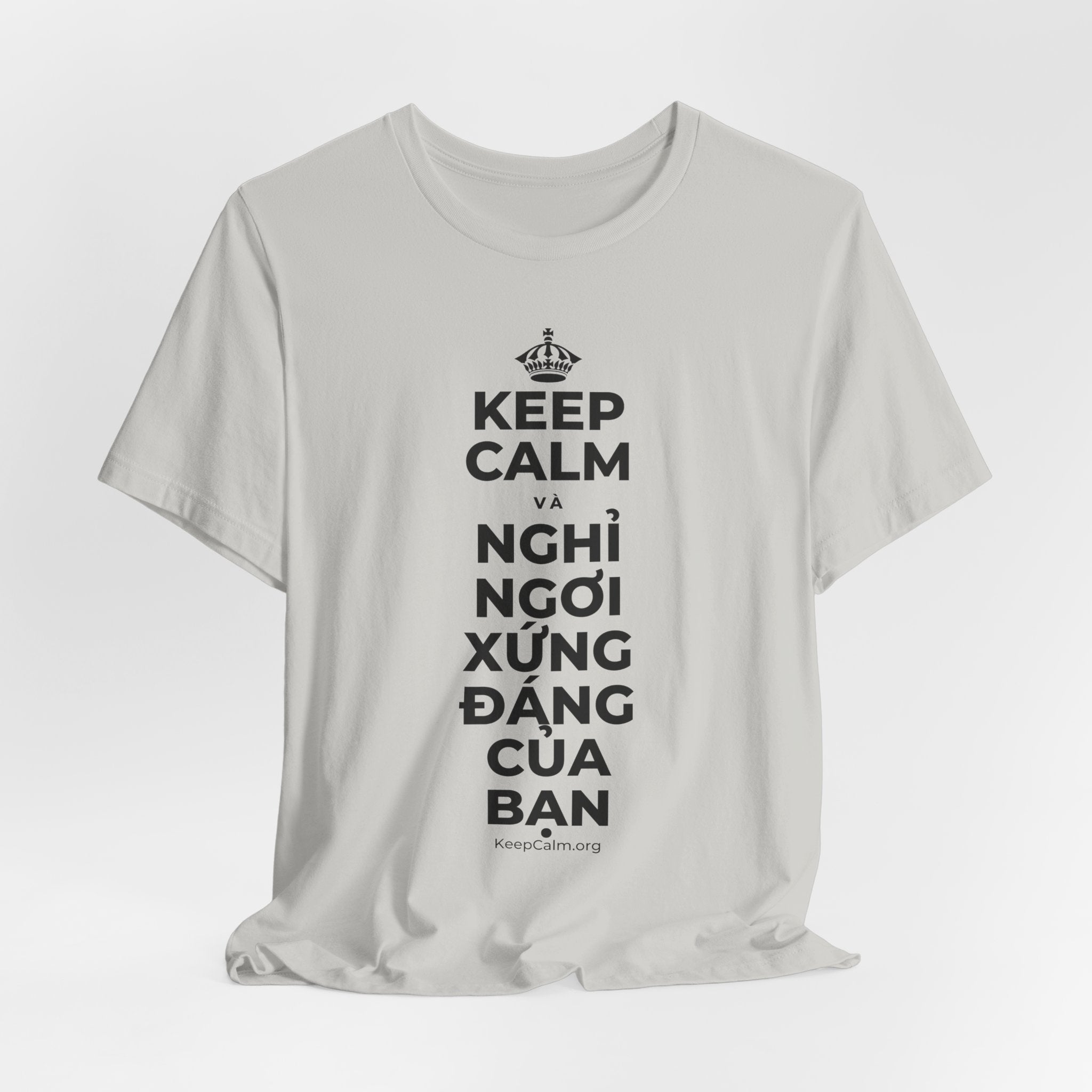 KEEP CALM VÀ NGHỈ NGƠI XỨNG ĐÁNG CỦA BẠN T-Shirt (Baby Blue–Silver)