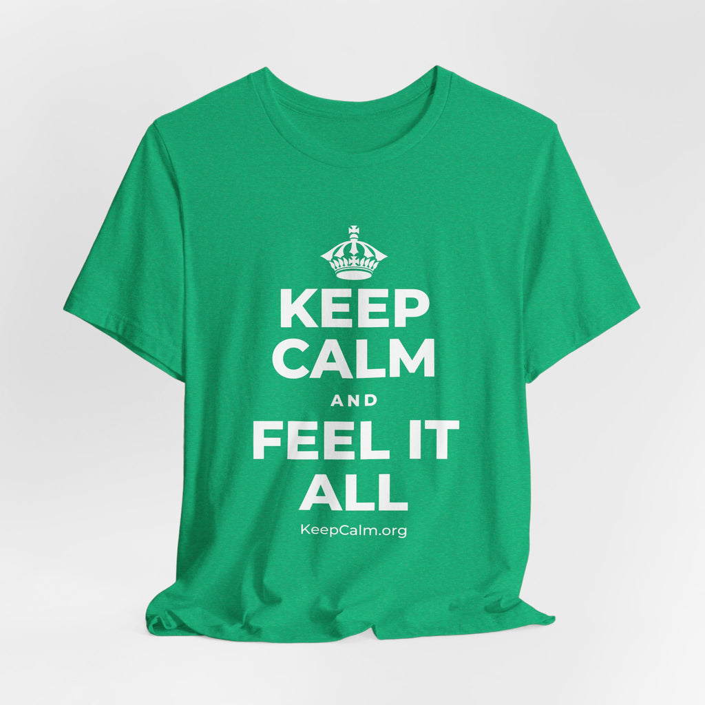 KEEP CALM AND FEEL IT ALL T-Shirt (Baby Blue–Silver)