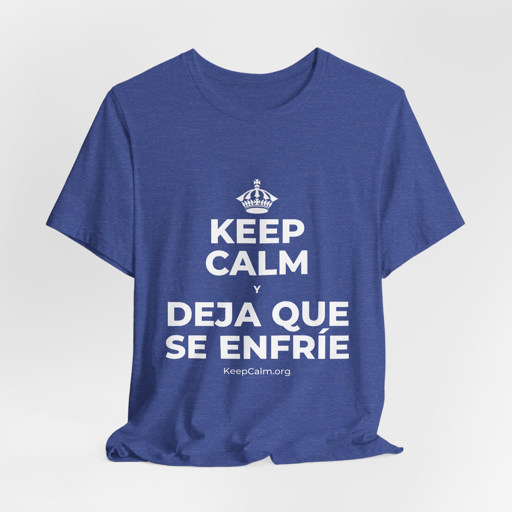 KEEP CALM Y DEJA QUE SE ENFRÍE T-Shirt (Baby Blue–Silver)