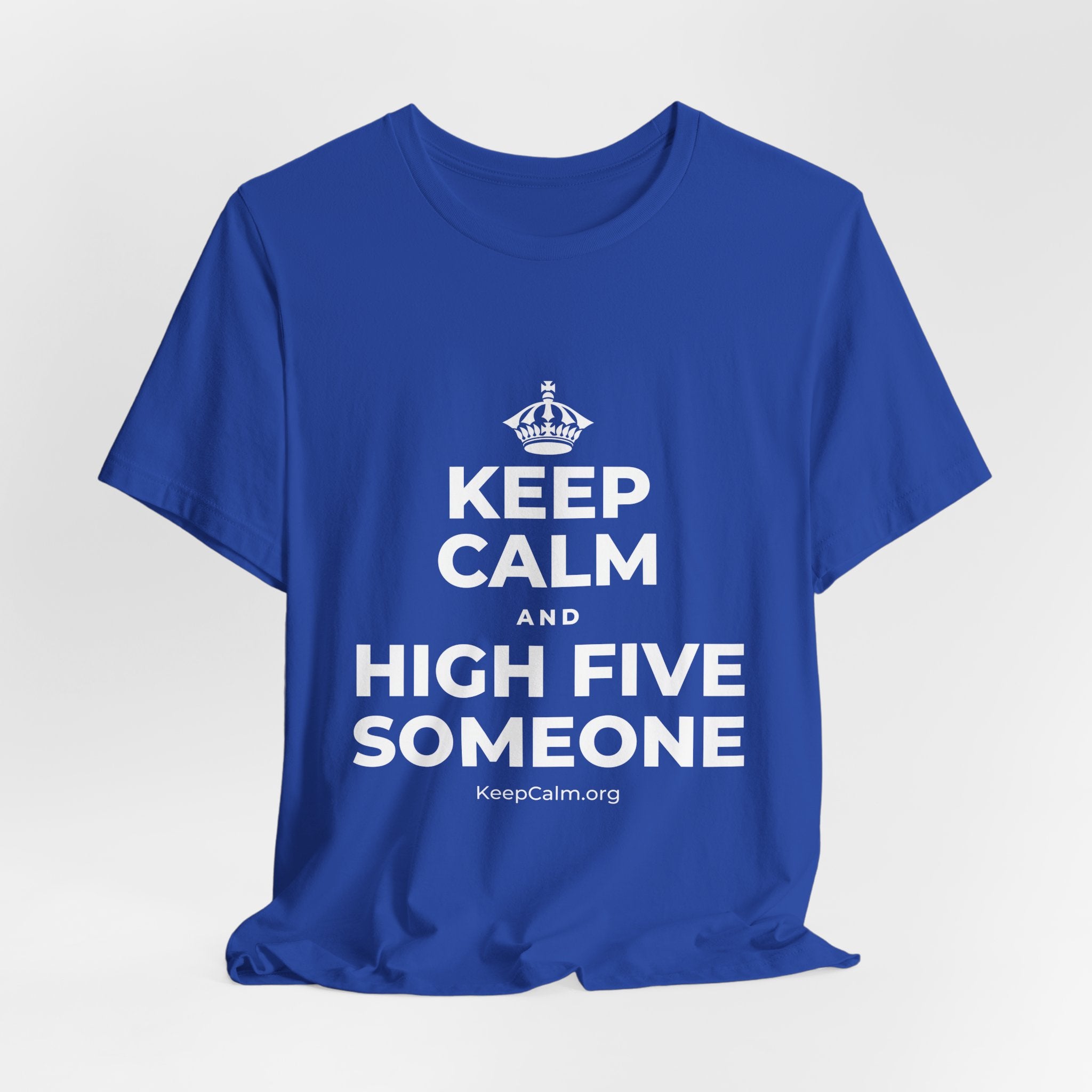 KEEP CALM AND HIGH FIVE SOMEONE T-Shirt (Soft Cream–Heather Mauve)