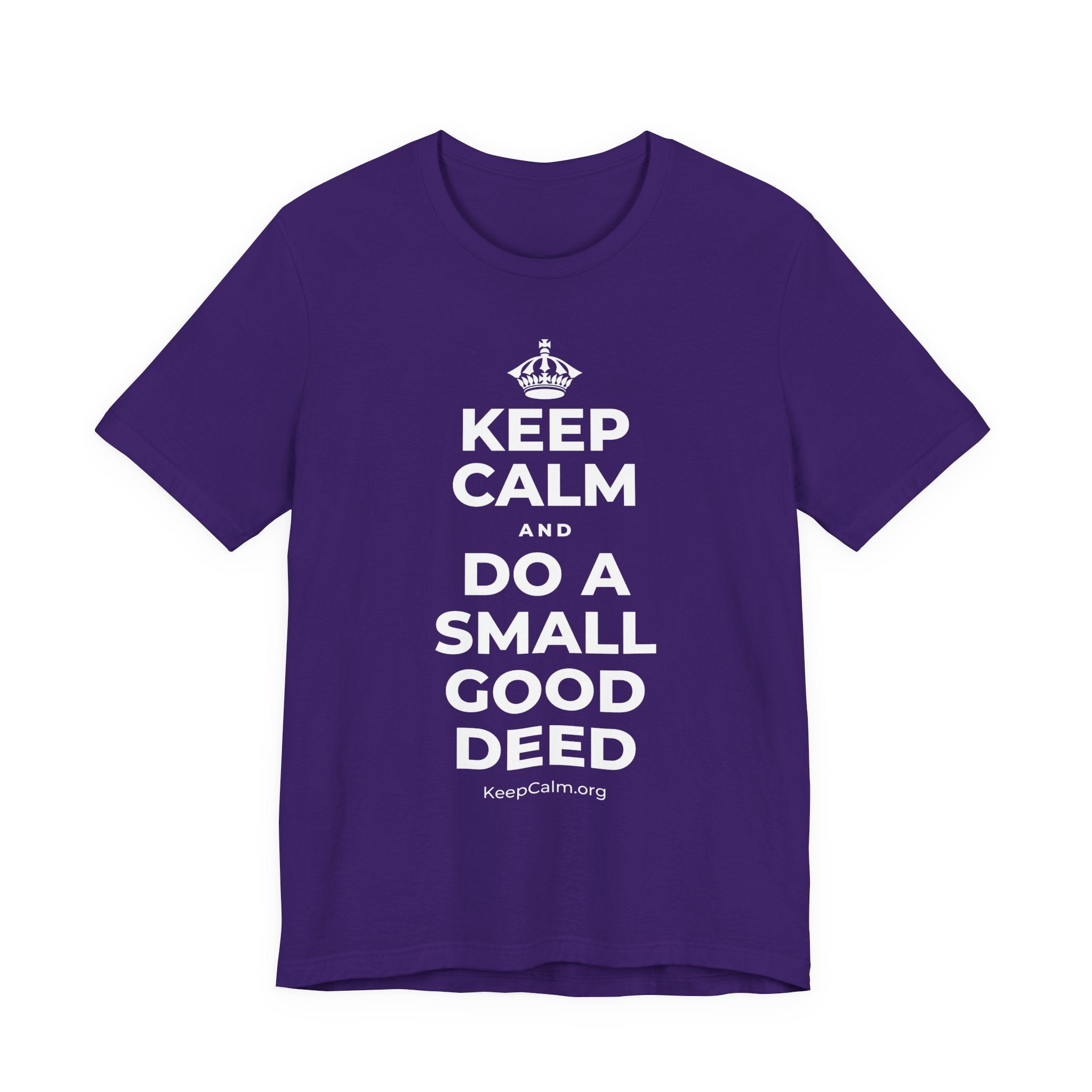 KEEP CALM AND DO A SMALL GOOD DEED T-Shirt (Soft Cream–Heather Mauve)