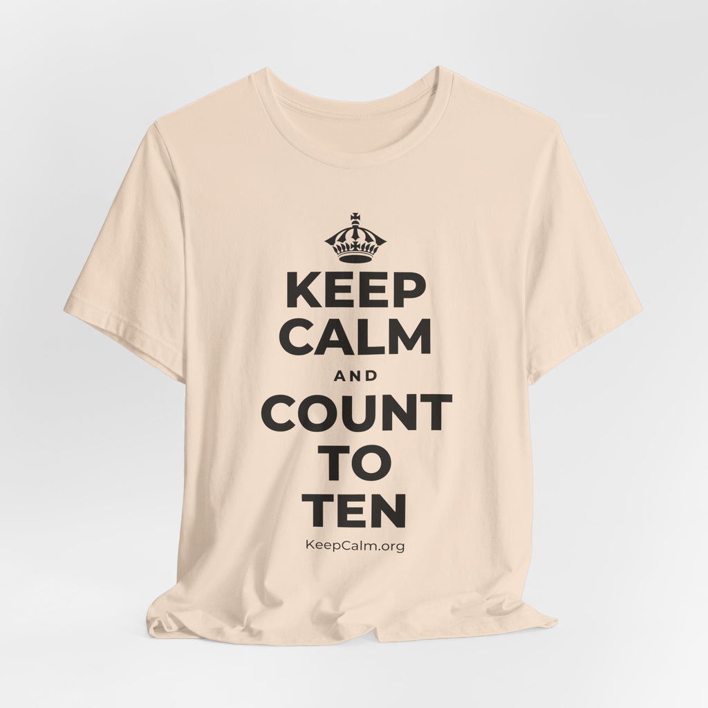 KEEP CALM AND COUNT TO TEN T-Shirt (Soft Cream–Heather Mauve)