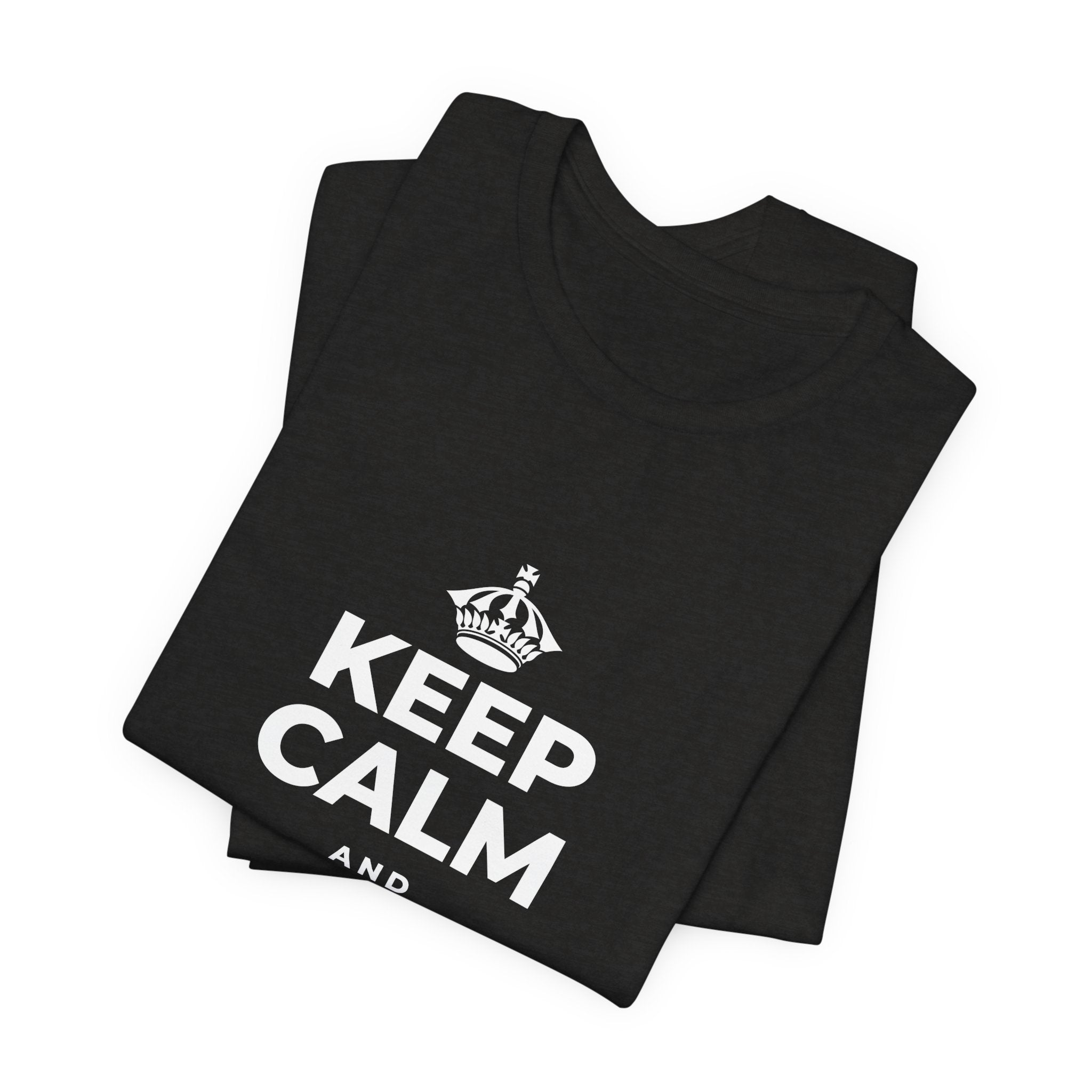 KEEP CALM AND LOVE OUT LOUD T-Shirt (Soft Cream–Heather Mauve)