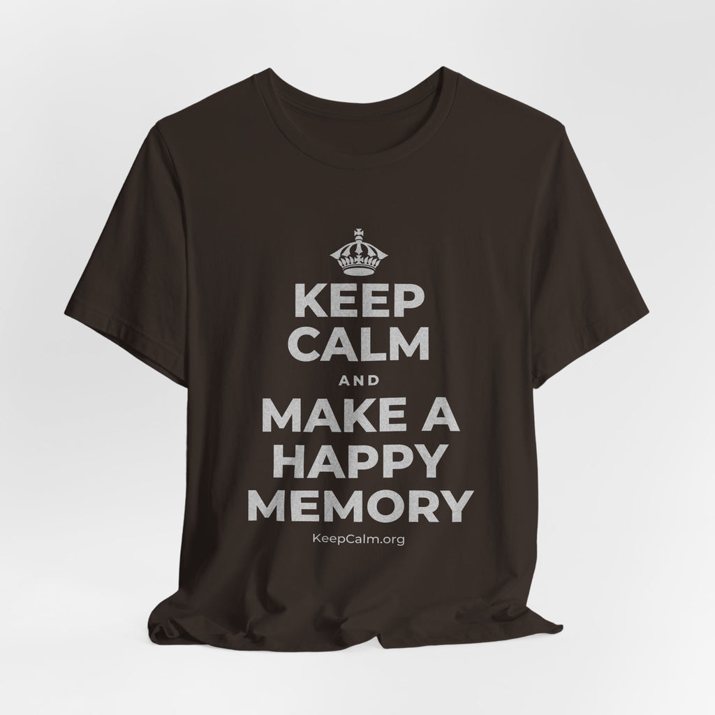 KEEP CALM AND MAKE A HAPPY MEMORY T-Shirt (Soft Cream–Heather Mauve)