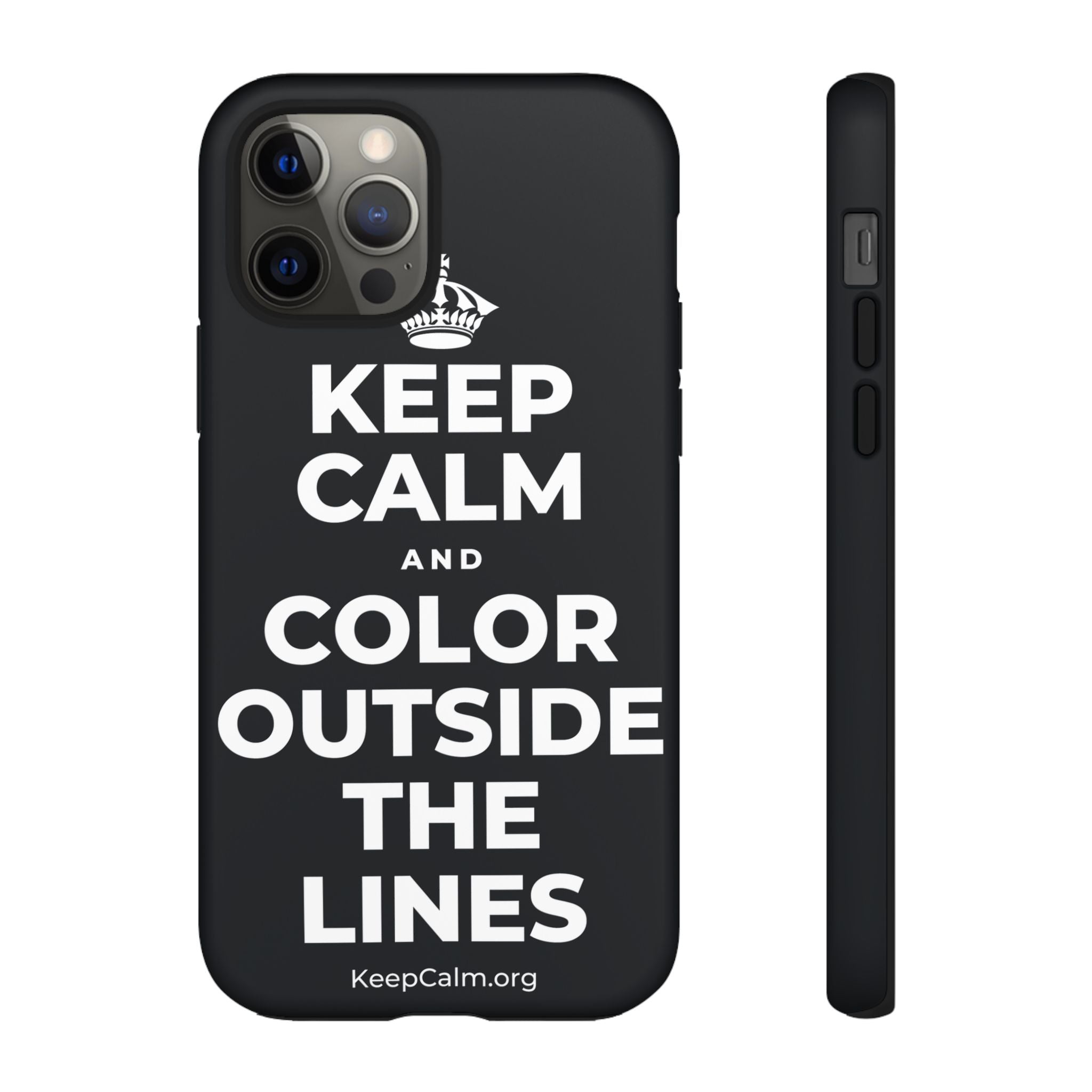 KEEP CALM AND COLOR OUTSIDE THE LINES Phone Case (Dark)
