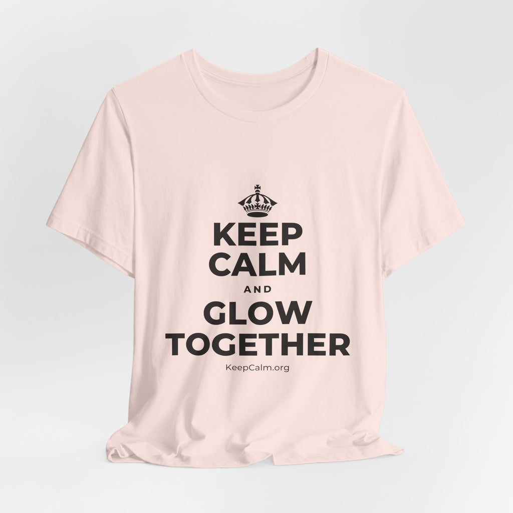 KEEP CALM AND GLOW TOGETHER T-Shirt (Soft Cream–Heather Mauve)