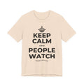 KEEP CALM AND PEOPLE WATCH T-Shirt (Soft Cream–Heather Mauve)