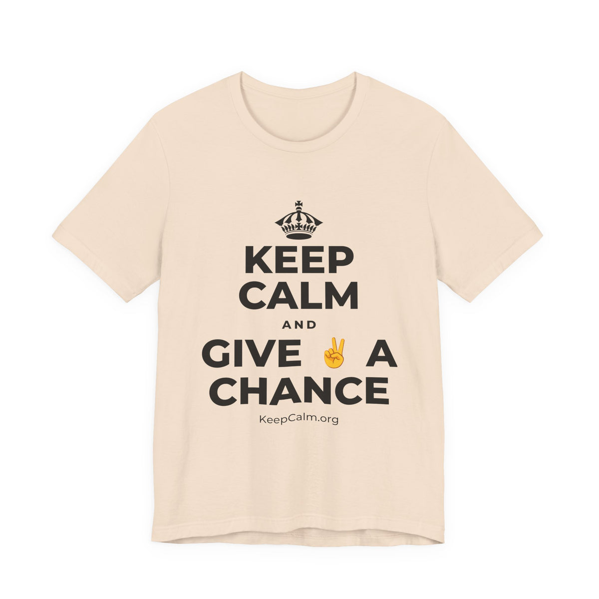 KEEP CALM AND GIVE ✌️ A CHANCE T-Shirt (Soft Cream–Heather Mauve)