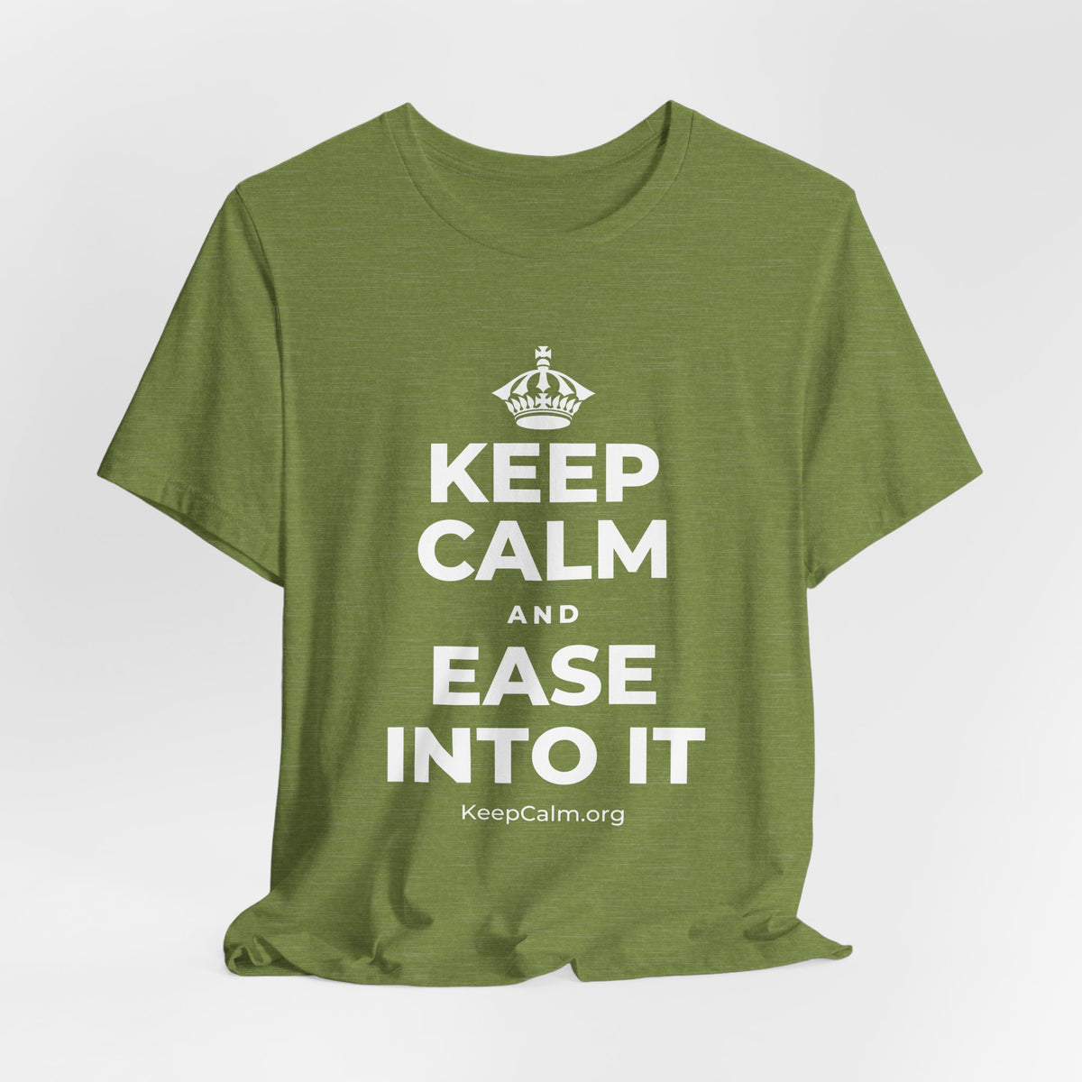 KEEP CALM AND EASE INTO IT T-Shirt (Baby Blue–Silver)