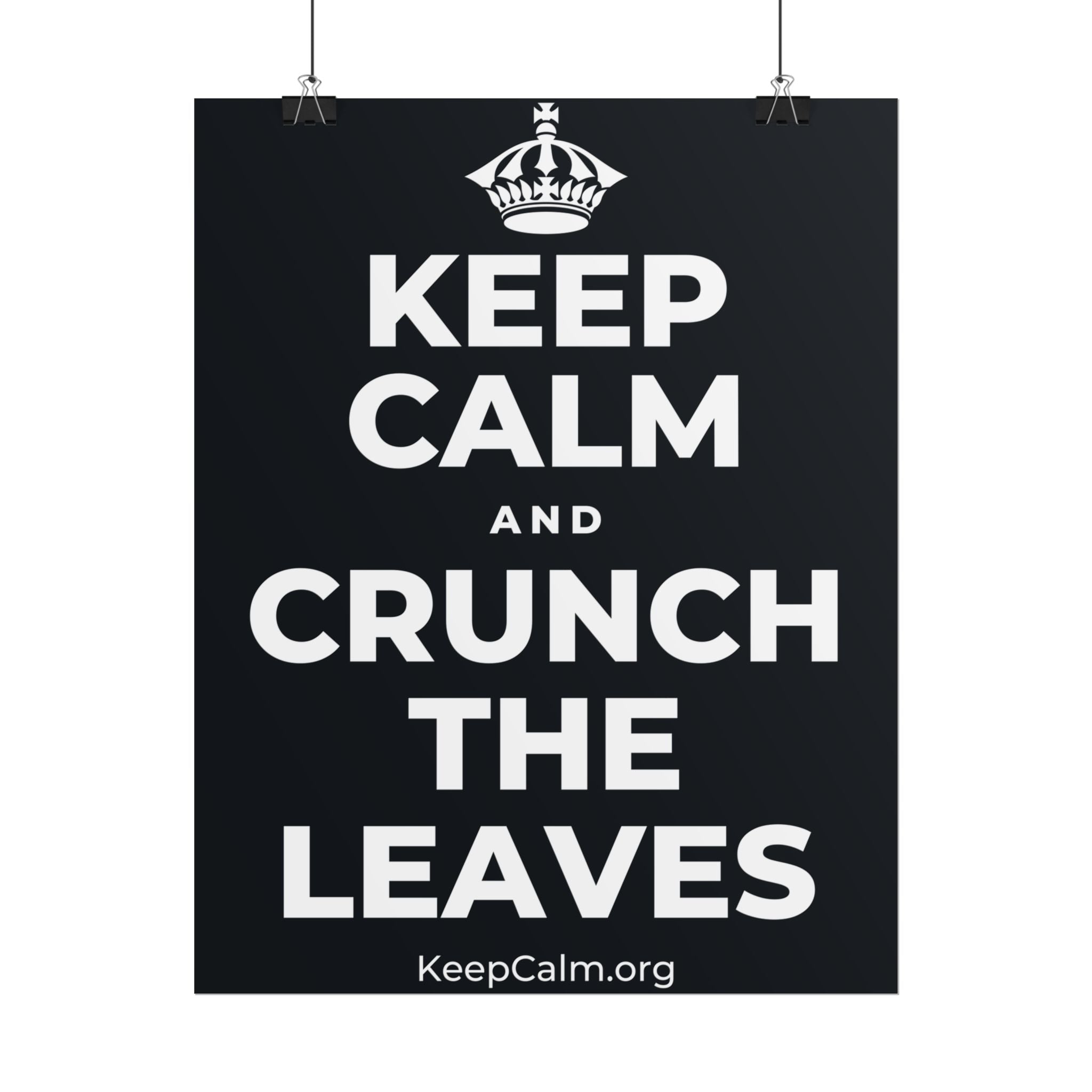 KEEP CALM AND CRUNCH THE LEAVES Poster (Dark)