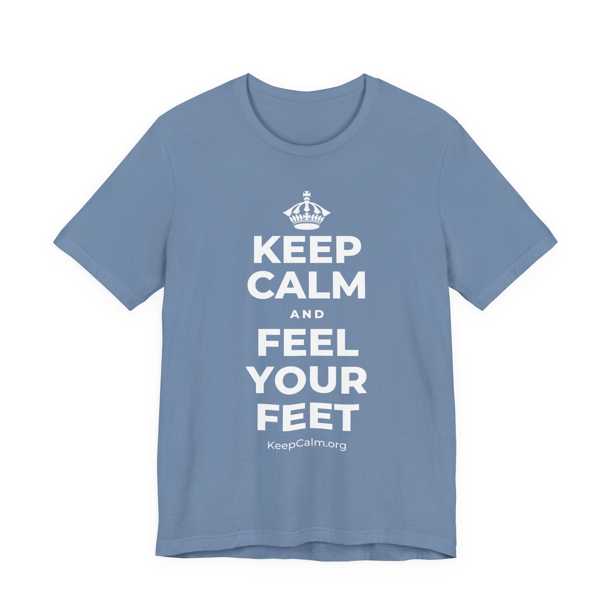 KEEP CALM AND FEEL YOUR FEET T-Shirt (Soft Cream–Heather Mauve)