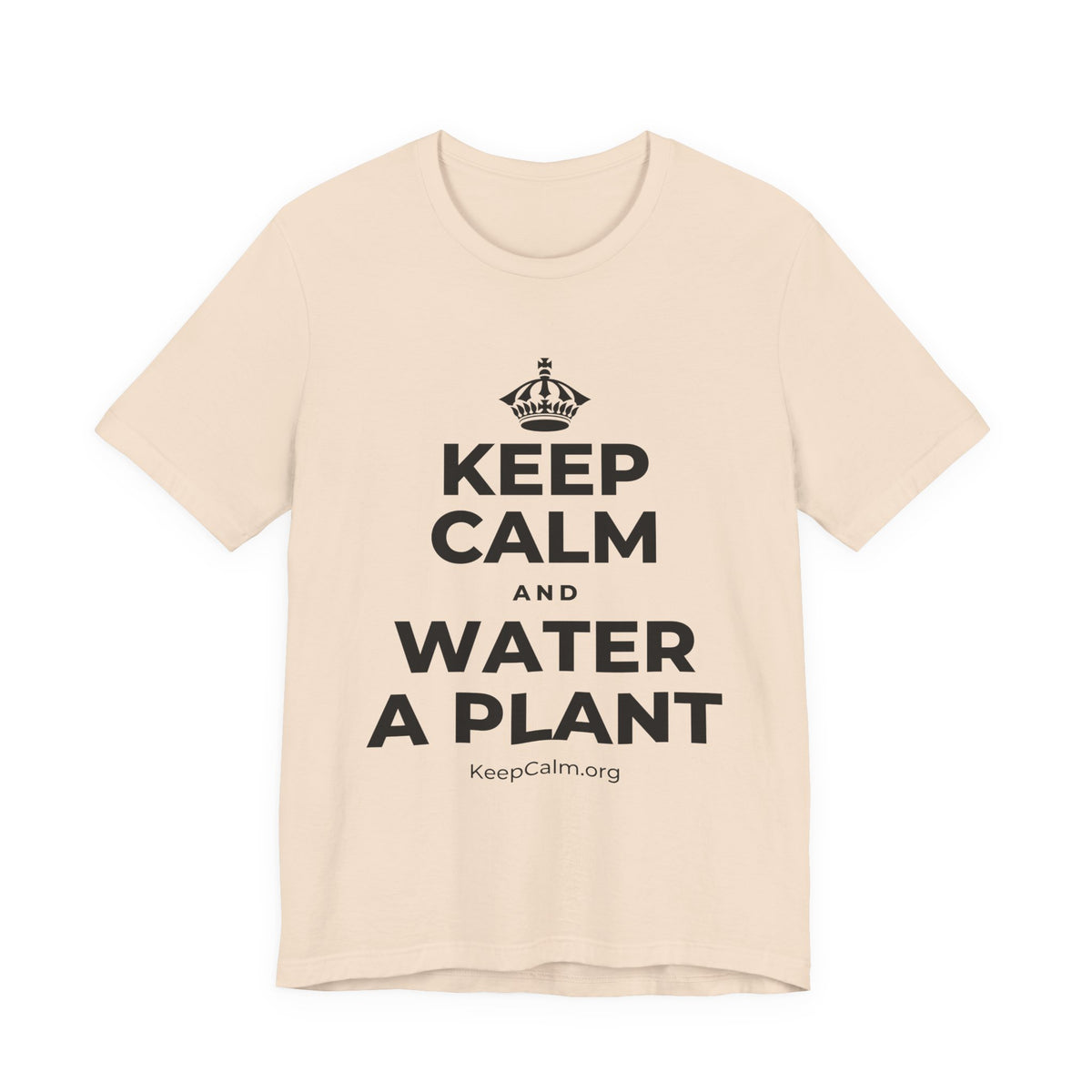 KEEP CALM AND WATER A PLANT T-Shirt (Soft Cream–Heather Mauve)