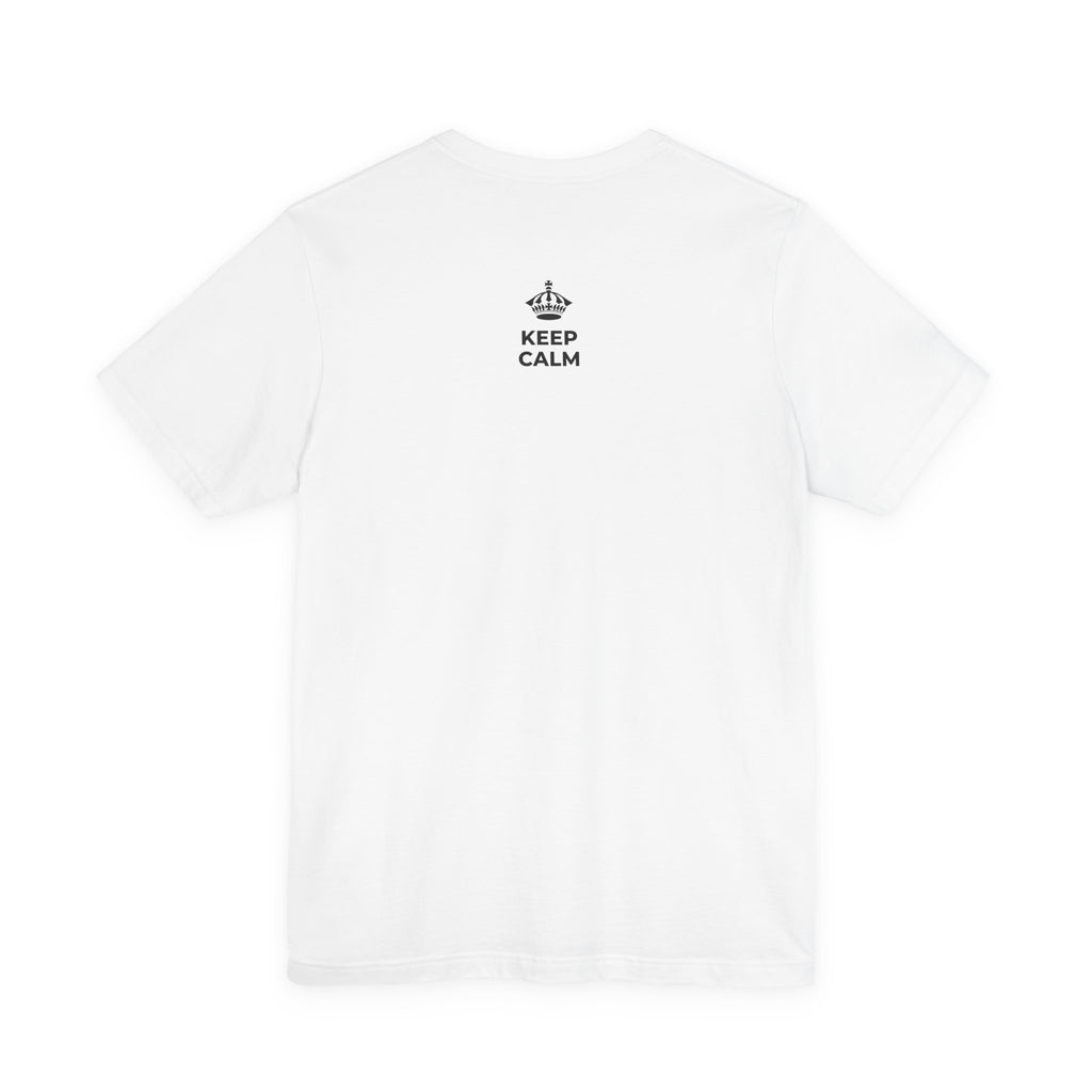 KEEP CALM AND HUM YOUR FAVORITE TUNE T-Shirt (White–Asphalt)